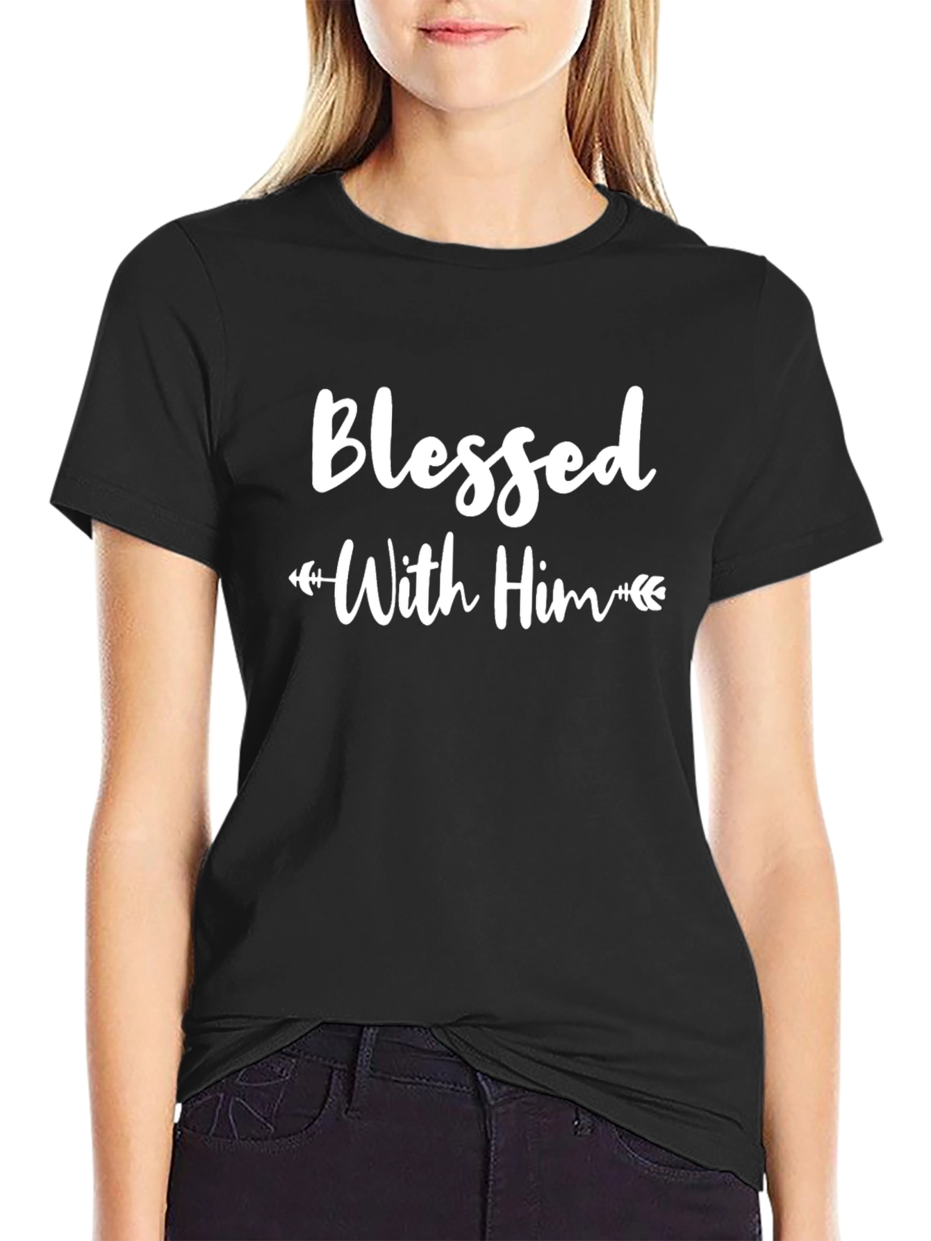 Blessed With Him Black T-Shirt