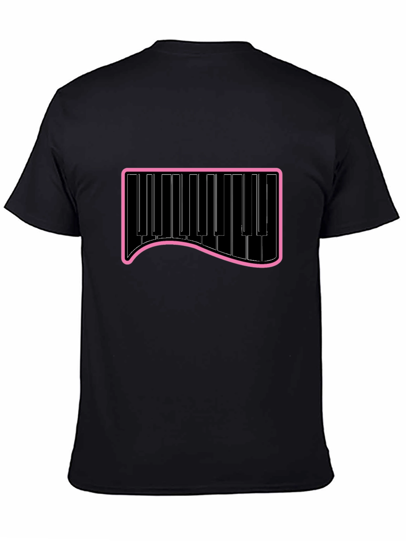 Piano Keys Graphic Tee - Black Cotton T-Shirt
