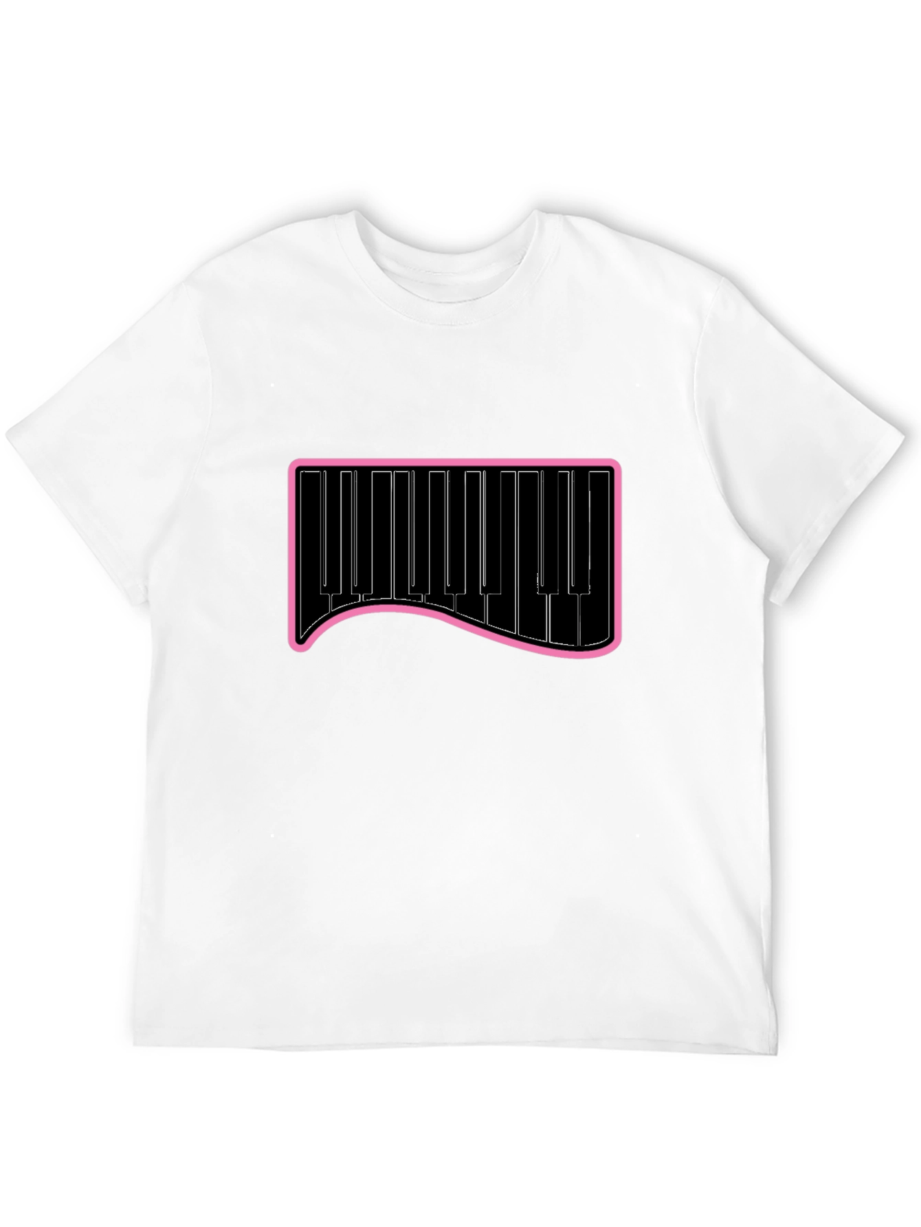 Piano Keys Graphic Tee - Black Cotton T-Shirt