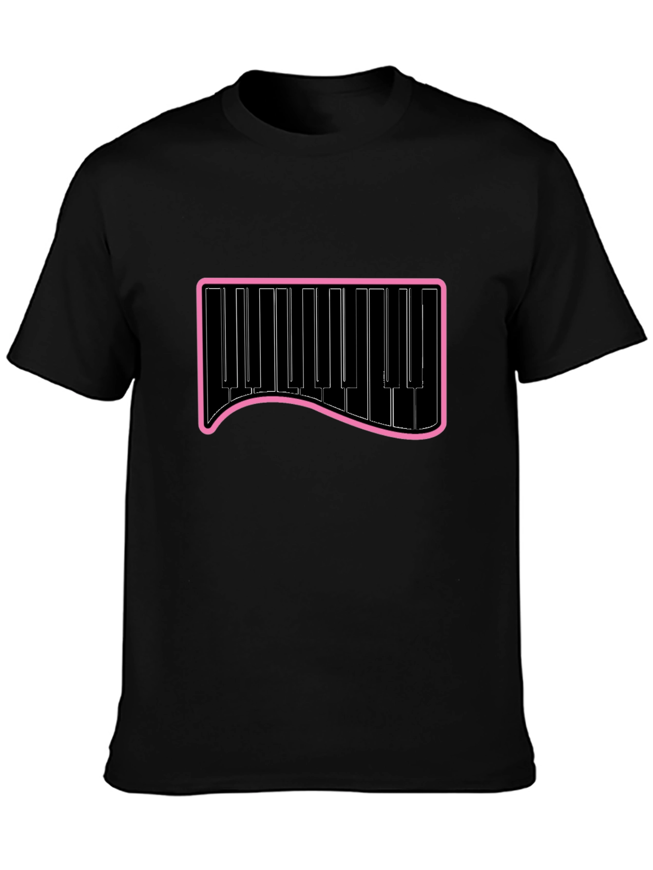 Piano Keys Graphic Tee - Black Cotton T-Shirt