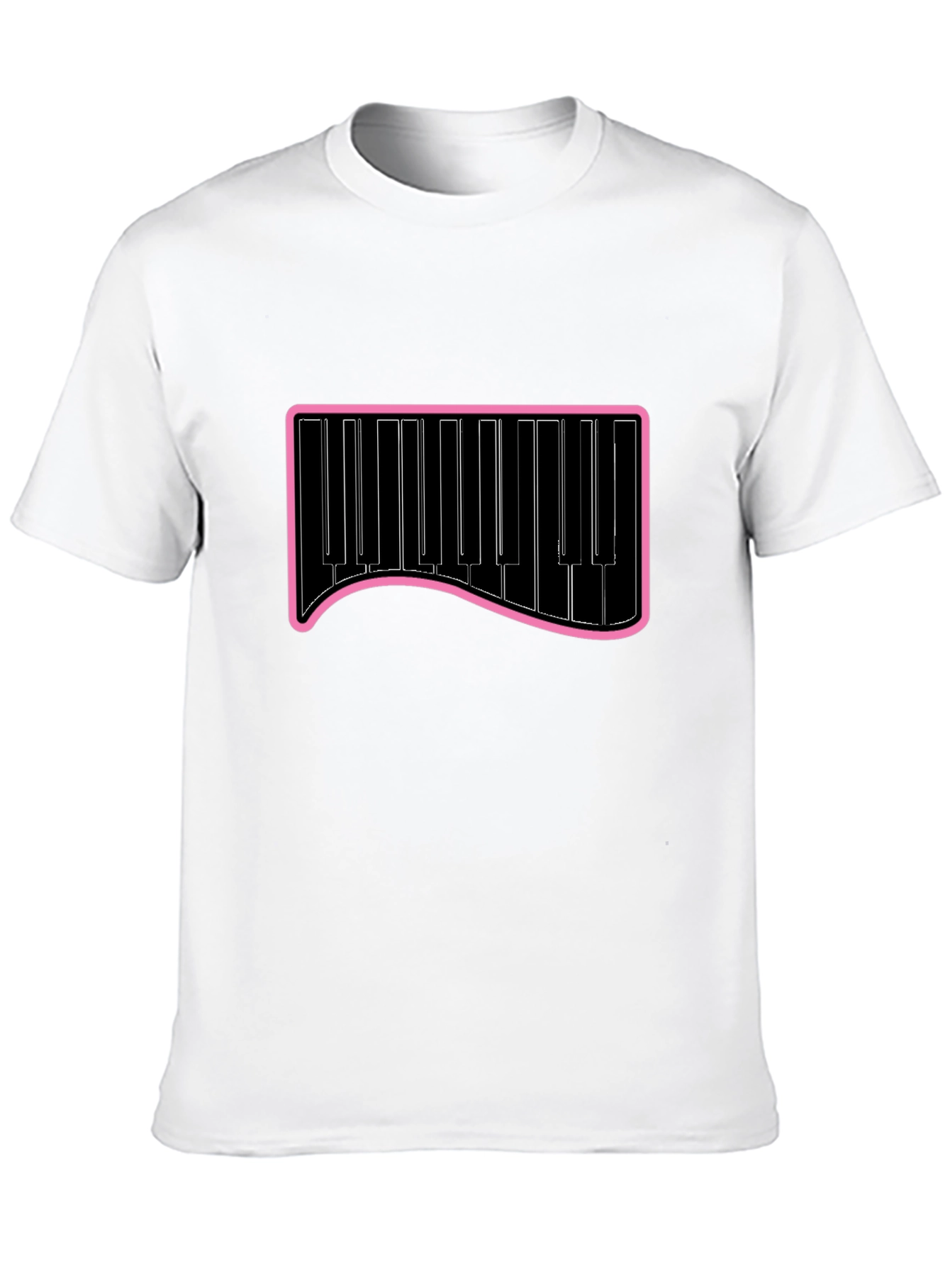 Piano Keys Graphic Tee - Black Cotton T-Shirt