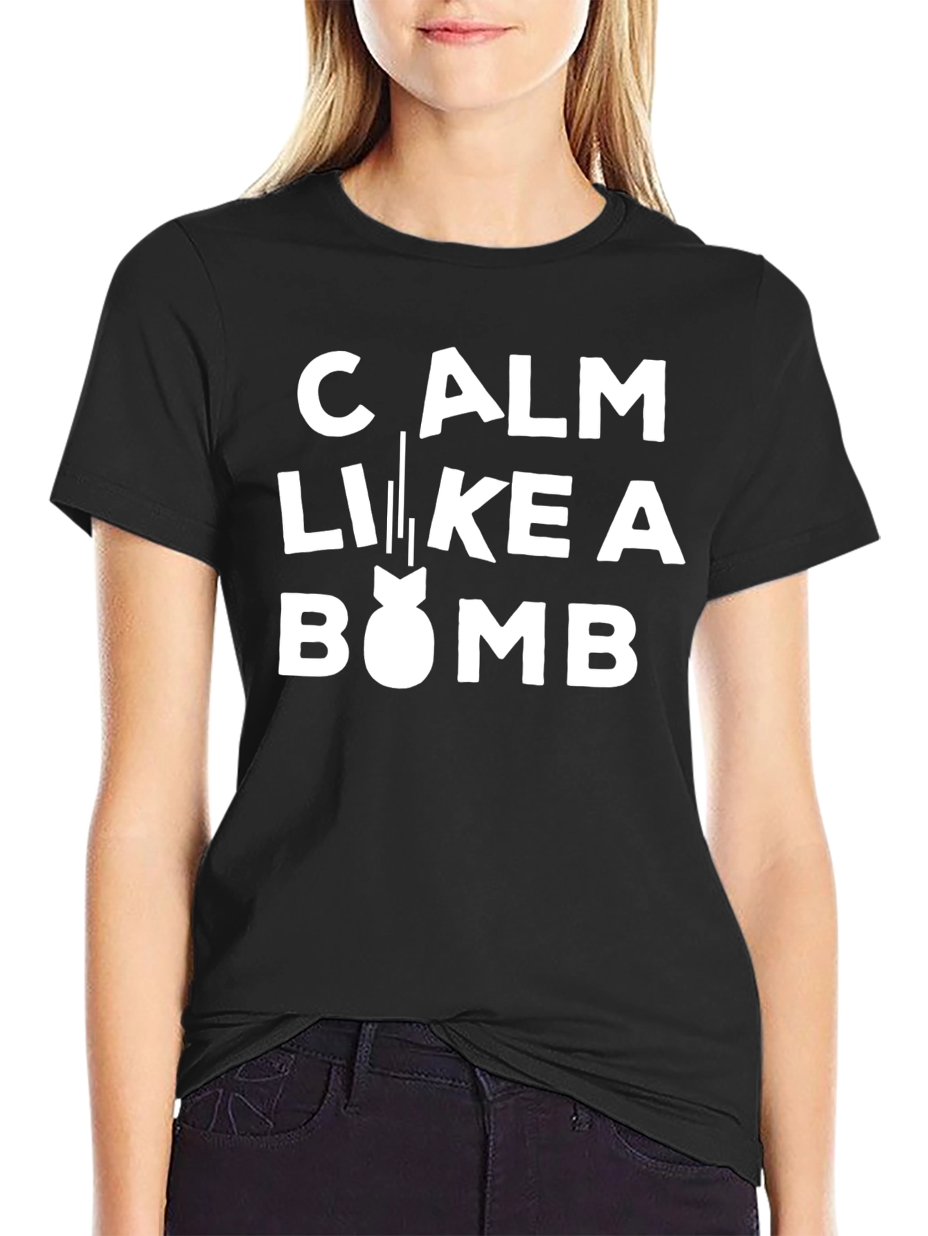 Calm Like a Bomb Funny Graphic Tee - Black