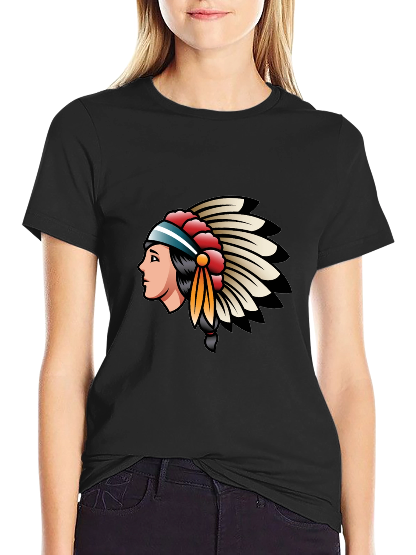 Native American Headdress Graphic T-Shirt