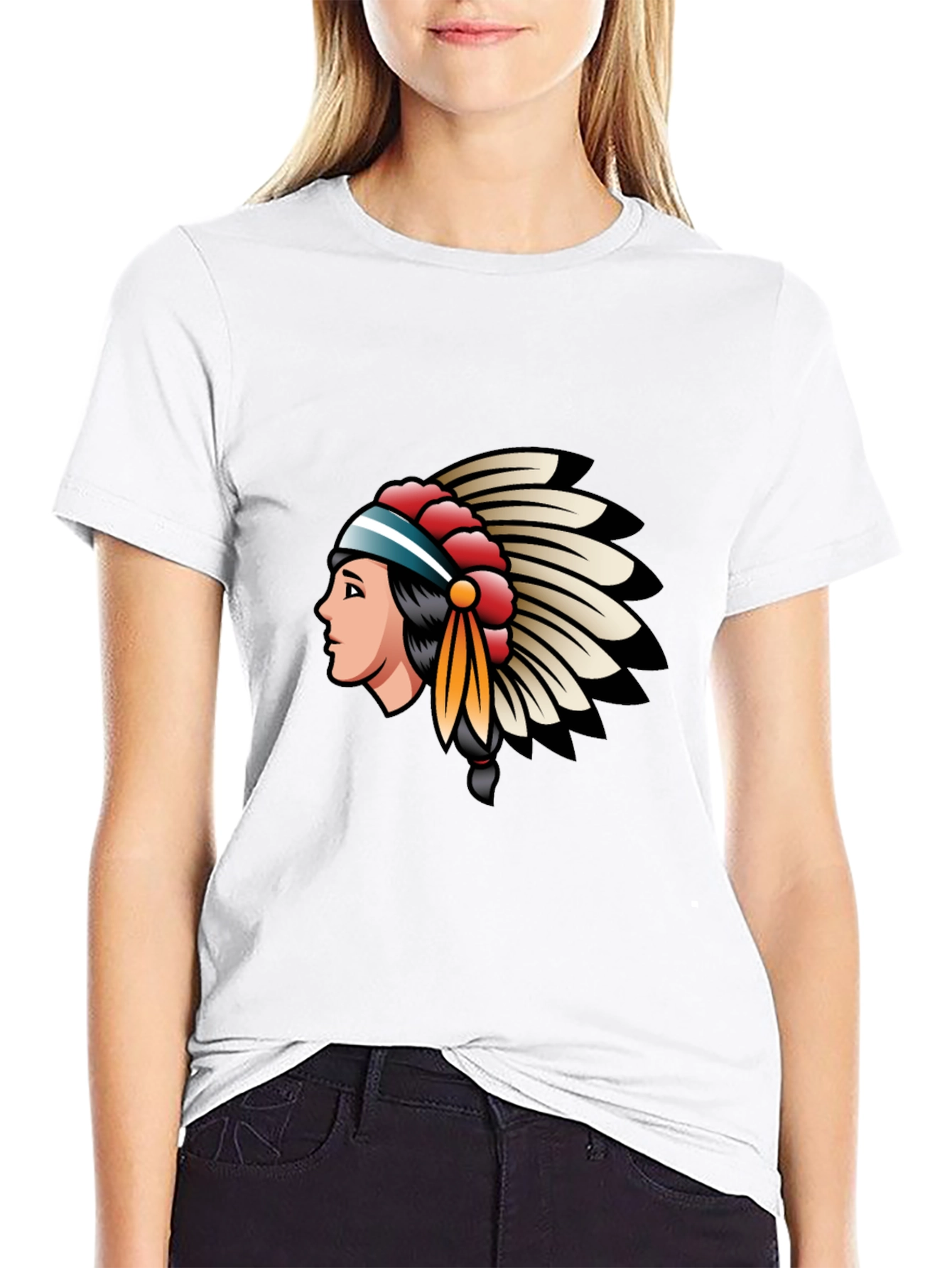 Native American Headdress Graphic T-Shirt