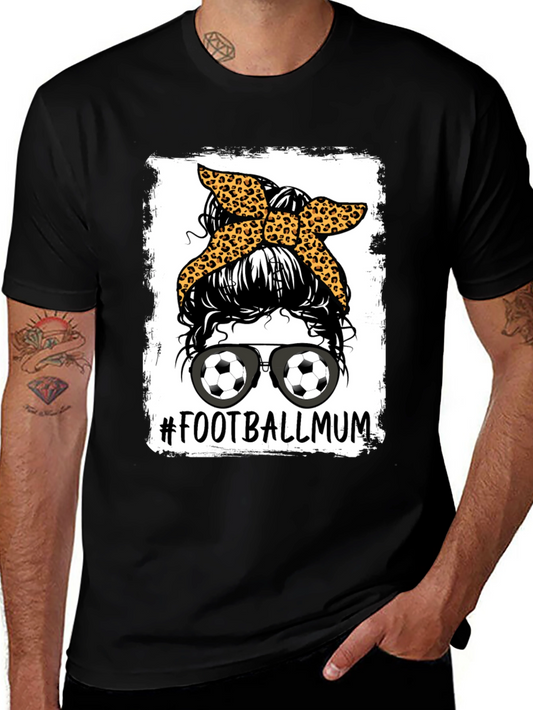 Football Mum Graphic Tee - Messy Bun Design