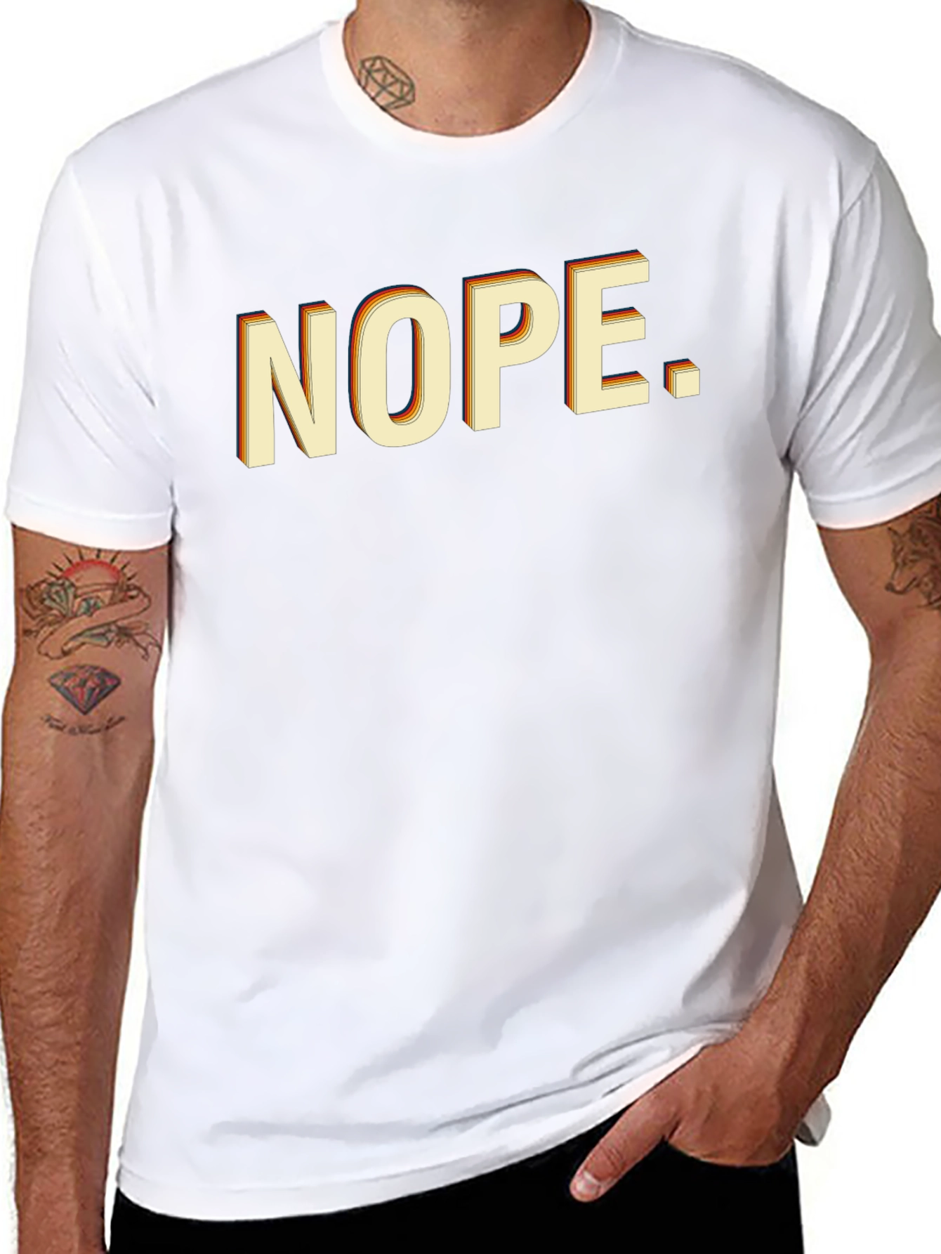 Retro NOPE. Graphic T-Shirt - Black