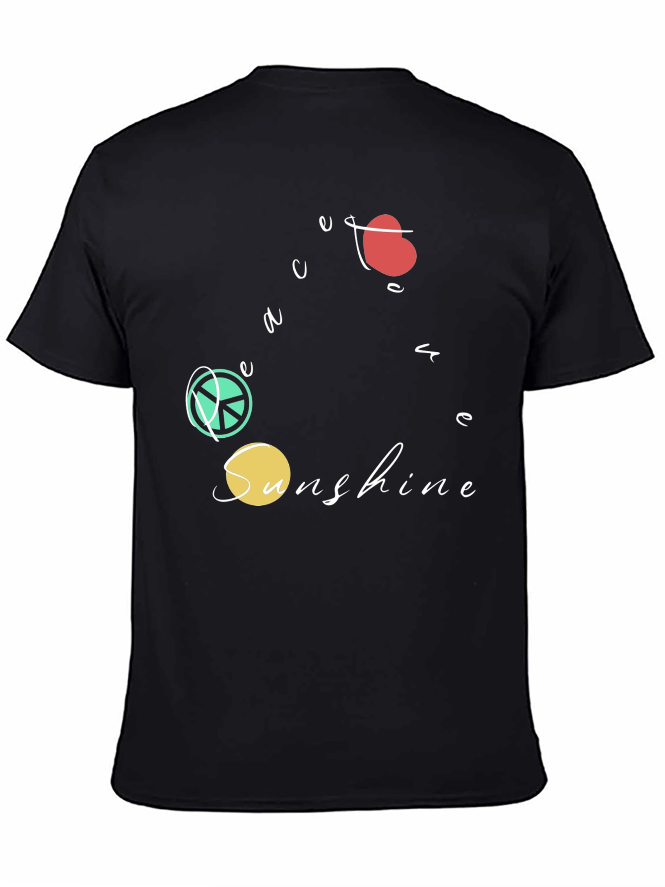 Peace Love Sunshine Graphic T-Shirt - Black