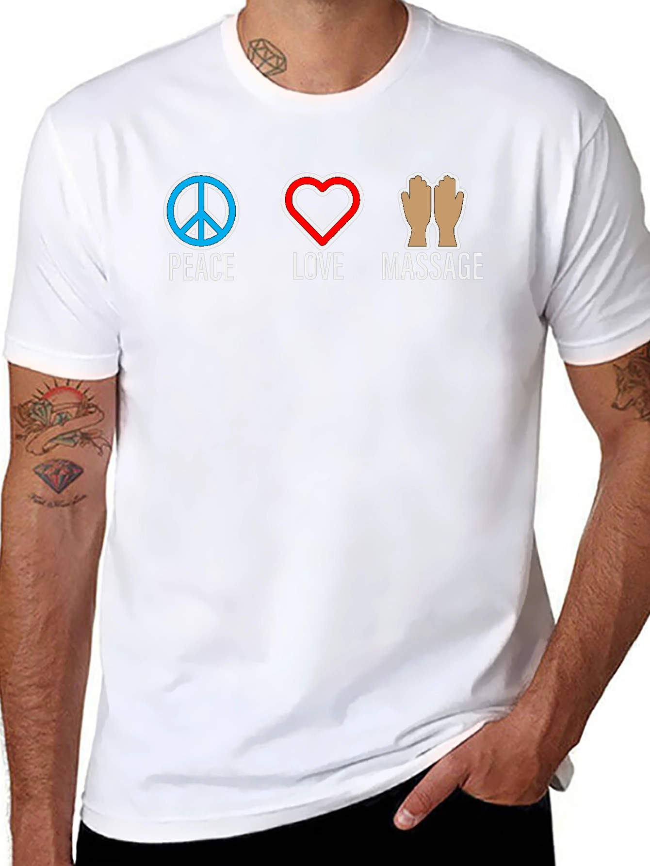 Peace Love Massage Graphic T-Shirt