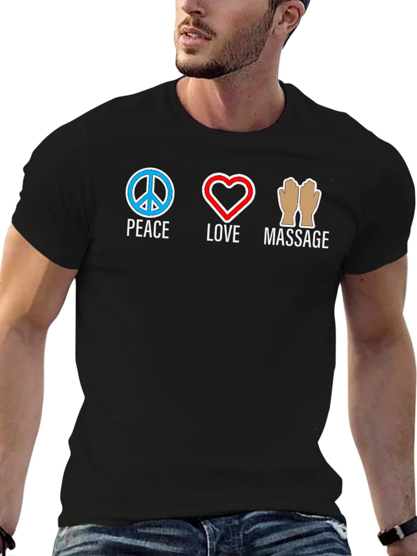 Peace Love Massage Graphic T-Shirt