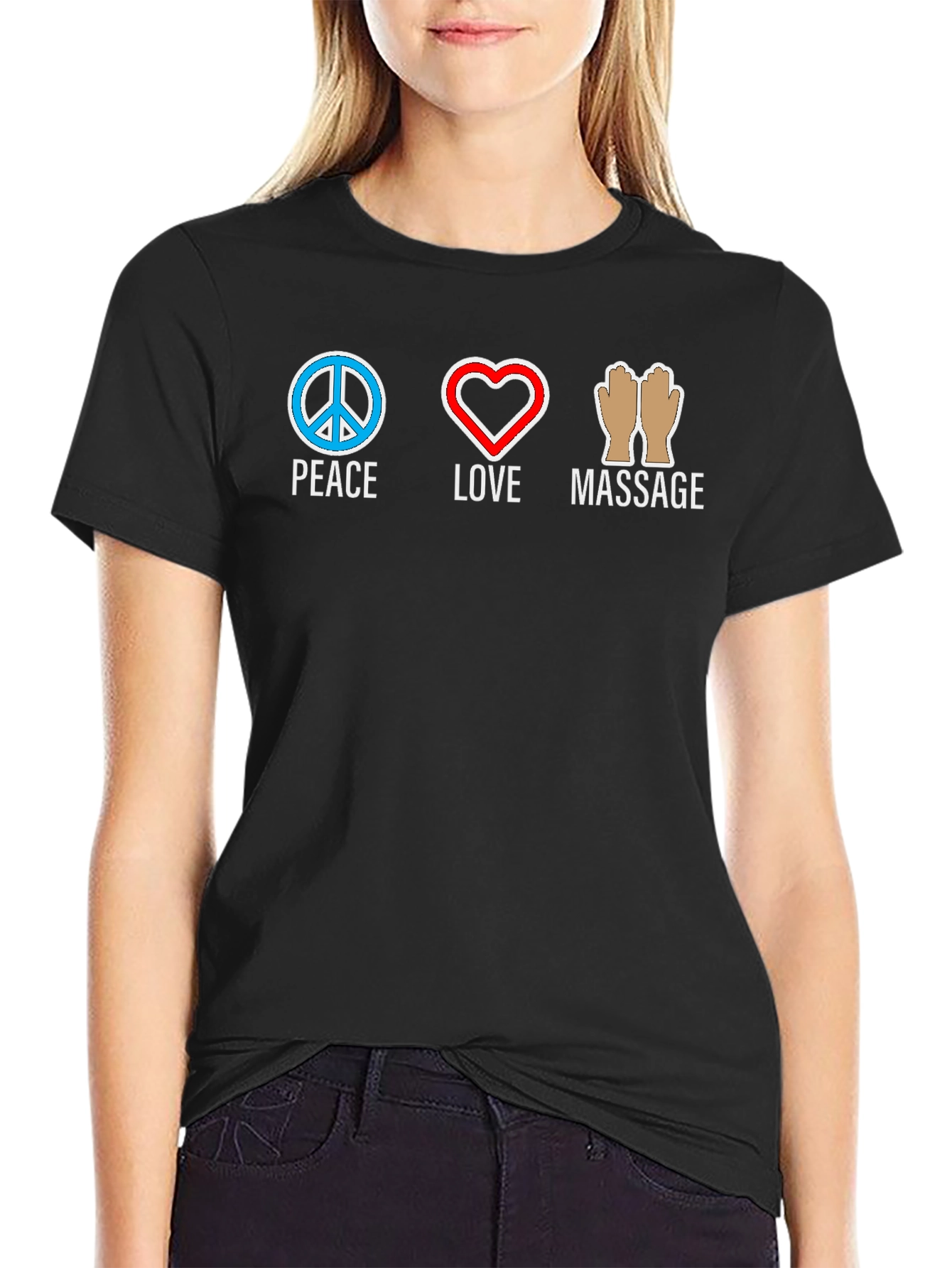 Peace Love Massage Graphic T-Shirt