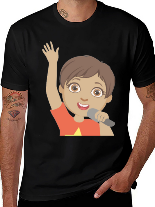 Cartoon Character Graphic Print Black T-Shirt