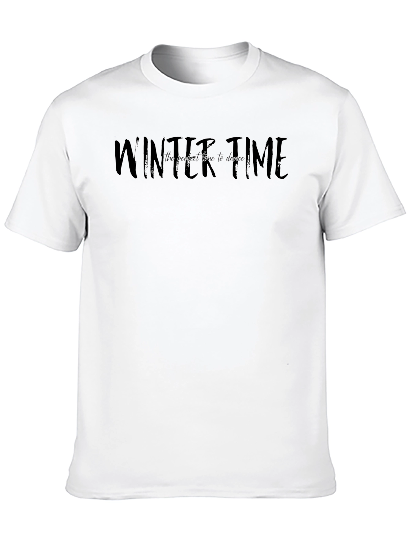 Winter Time Graphic Black T-Shirt