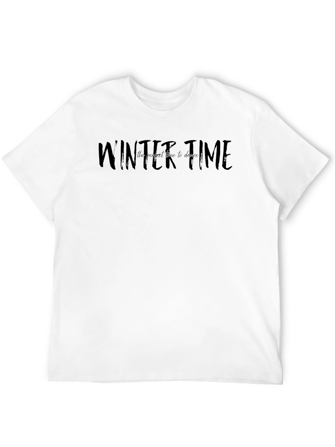 Winter Time Graphic Black T-Shirt