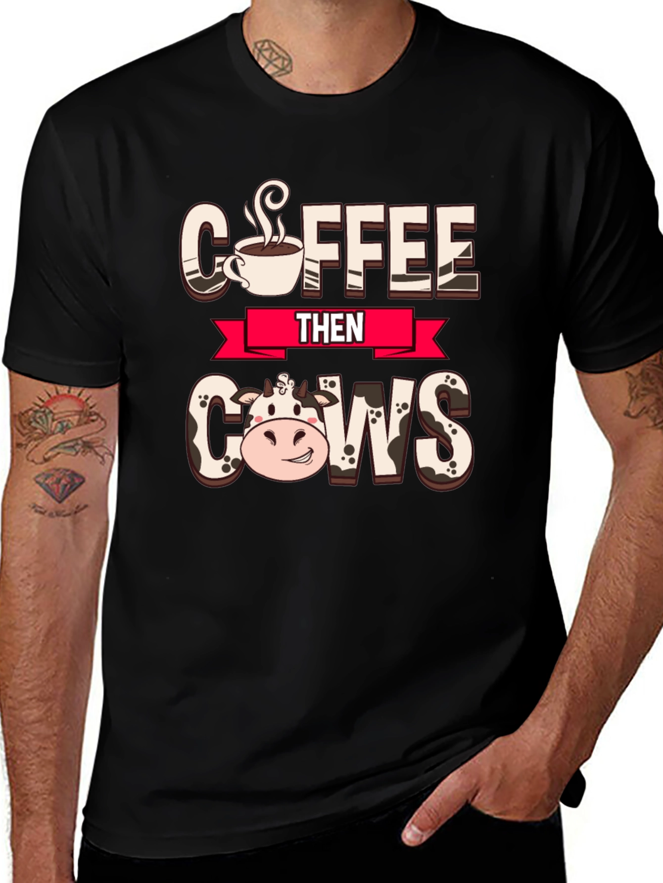 Coffee Then Cows Graphic Tee