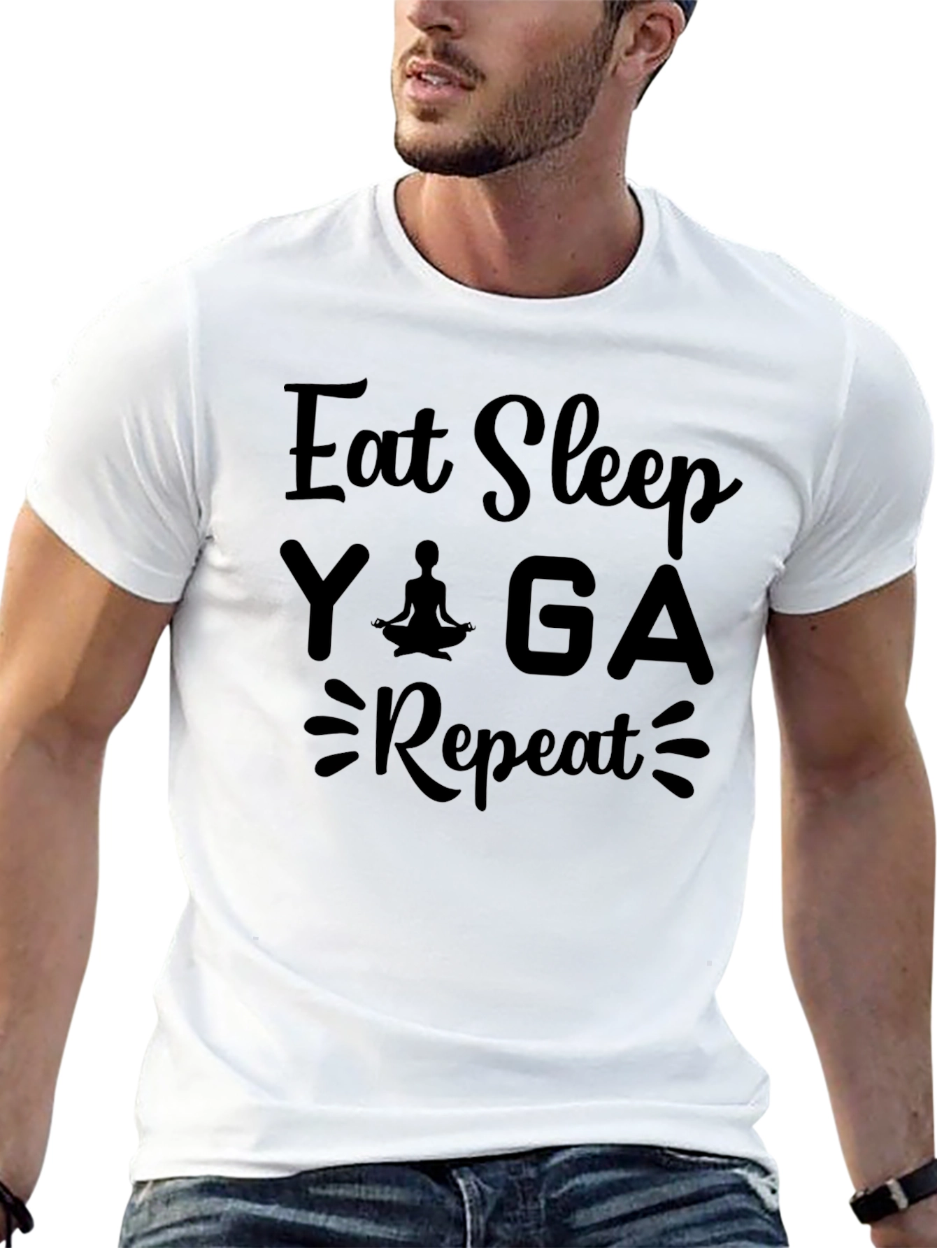 Eat Sleep Yoga Repeat Graphic T-Shirt