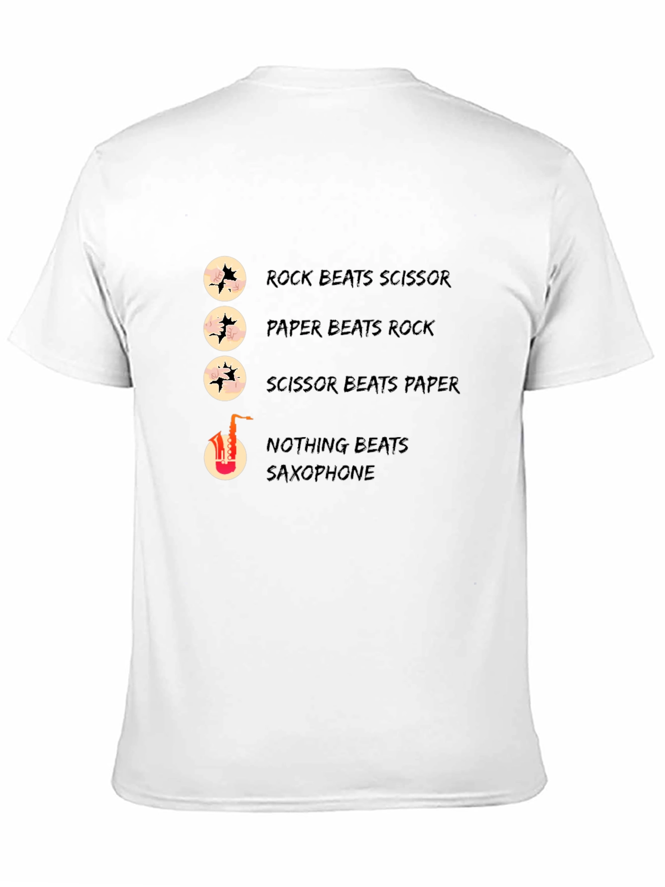 Rock Paper Scissors Saxophone Graphic T-Shirt