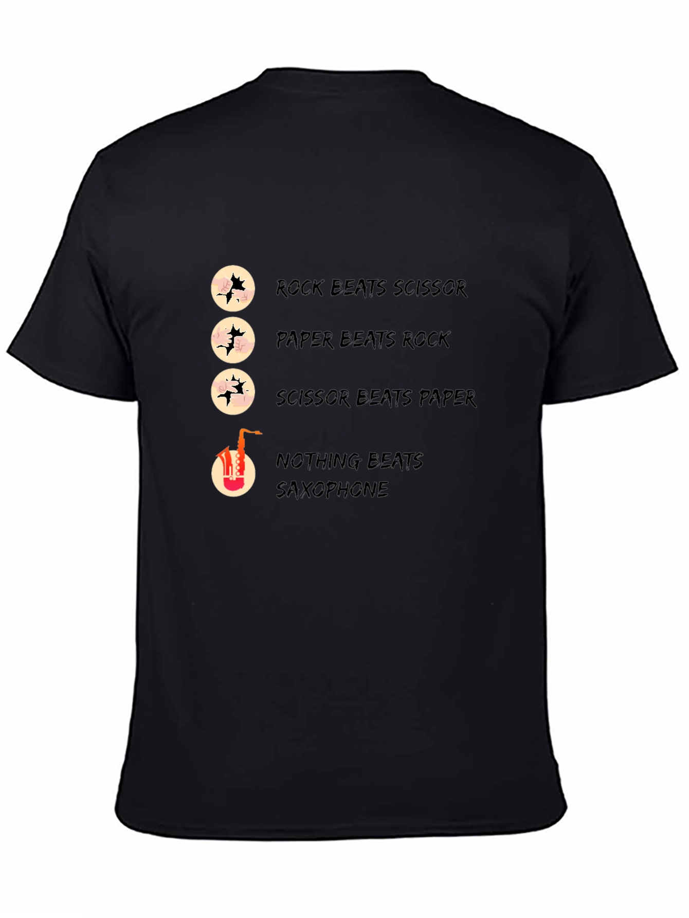 Rock Paper Scissors Saxophone Graphic T-Shirt