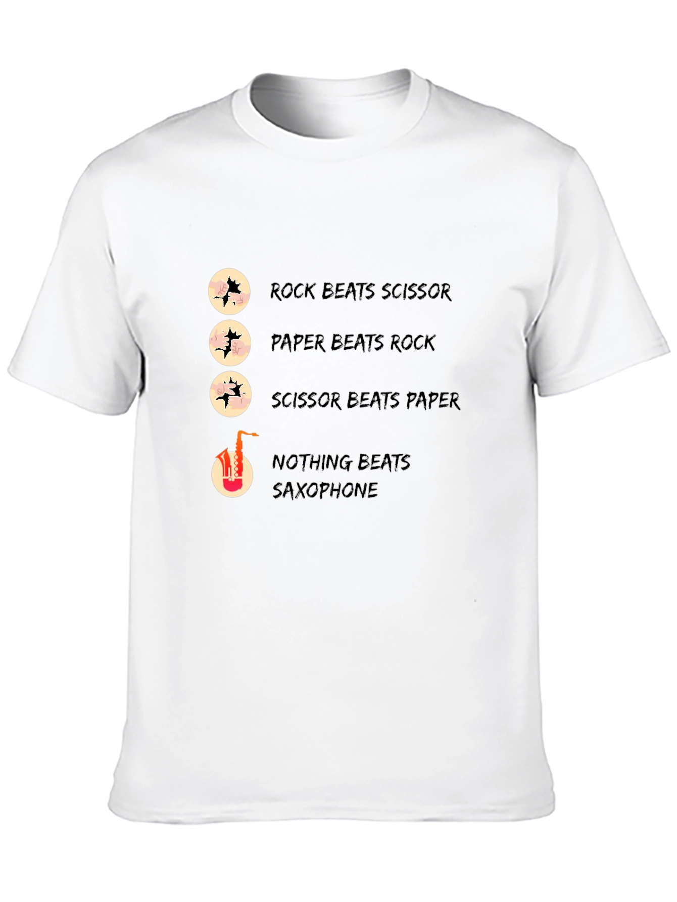 Rock Paper Scissors Saxophone Graphic T-Shirt