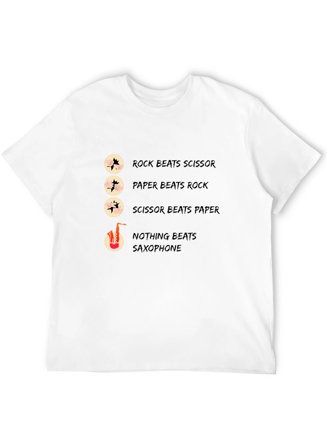 Rock Paper Scissors Saxophone Graphic T-Shirt