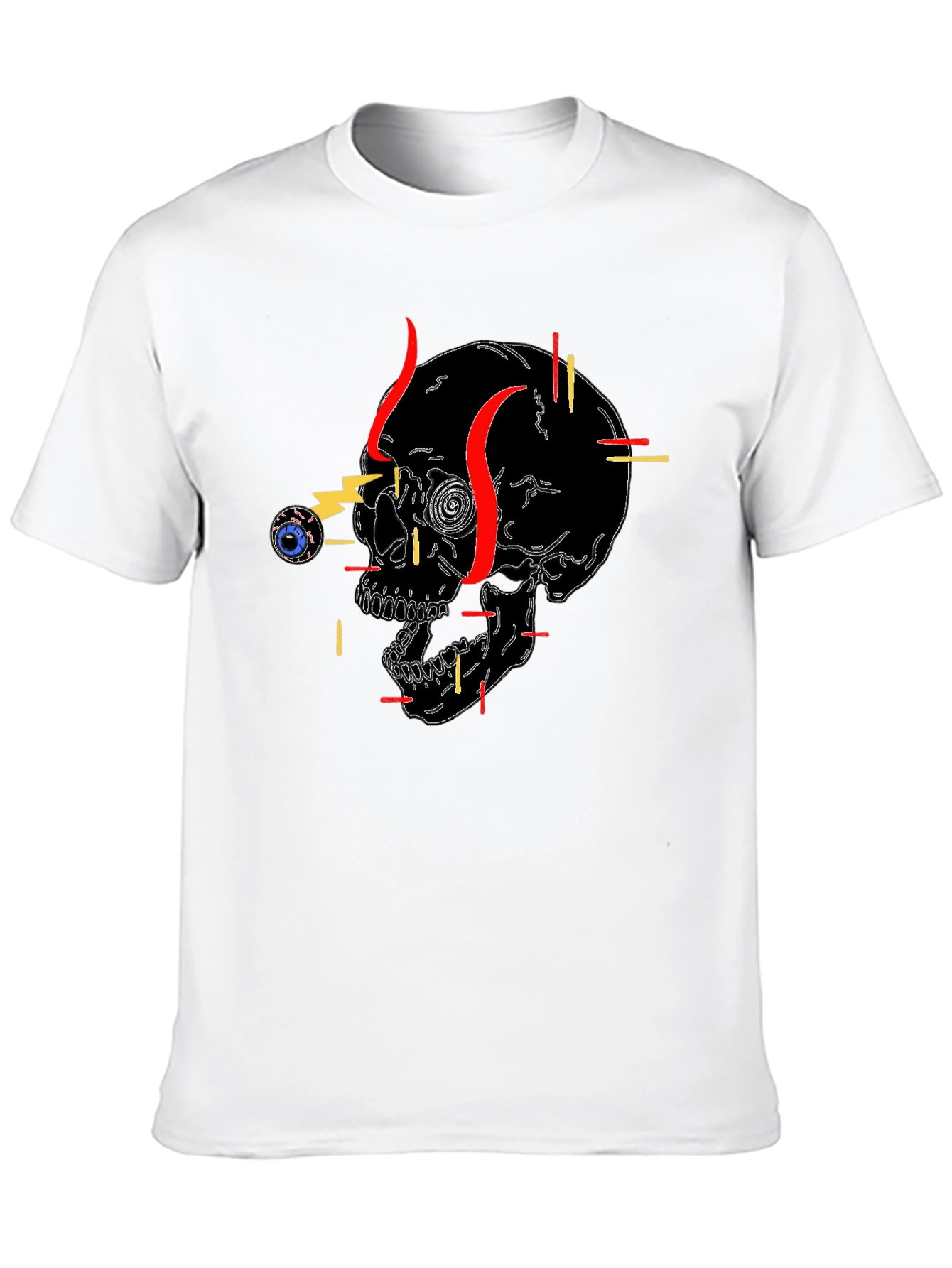 Edgy Skull Graphic Tee - Black Cotton T-Shirt