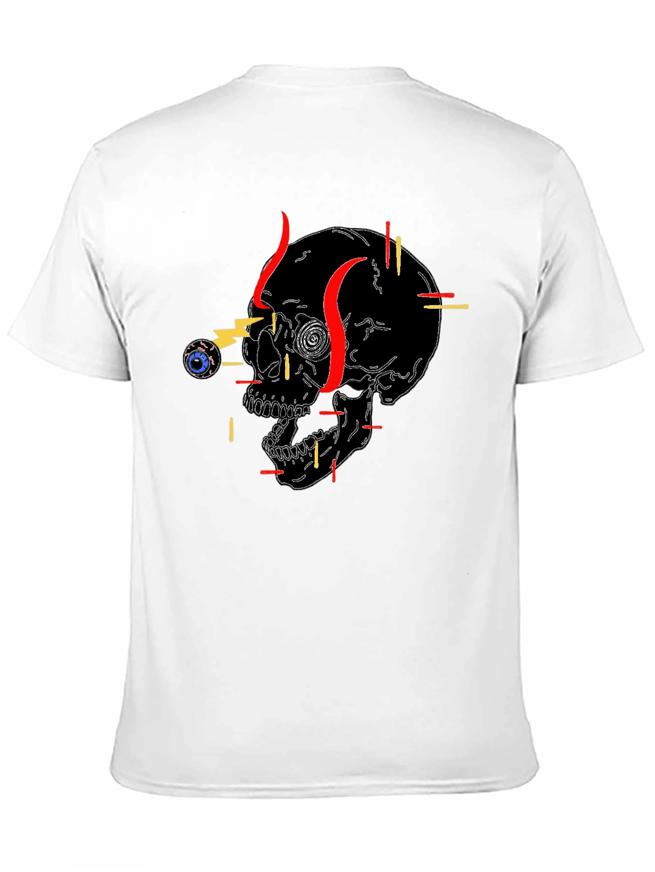 Edgy Skull Graphic Tee - Black Cotton T-Shirt