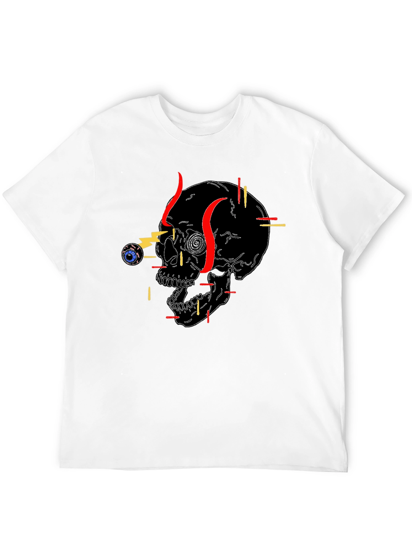 Edgy Skull Graphic Tee - Black Cotton T-Shirt