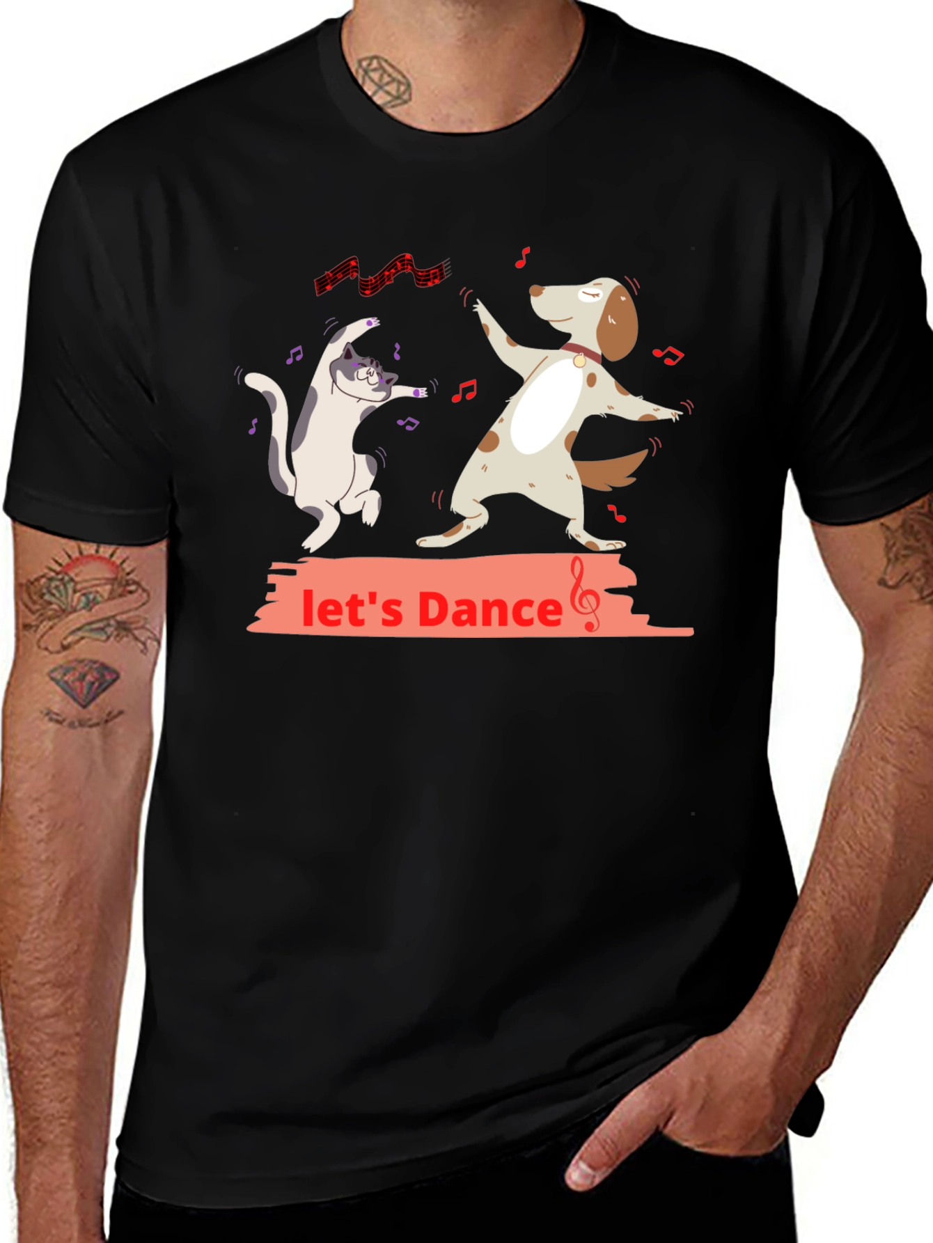 Lets Dance Dog & Cat Graphic T-Shirt