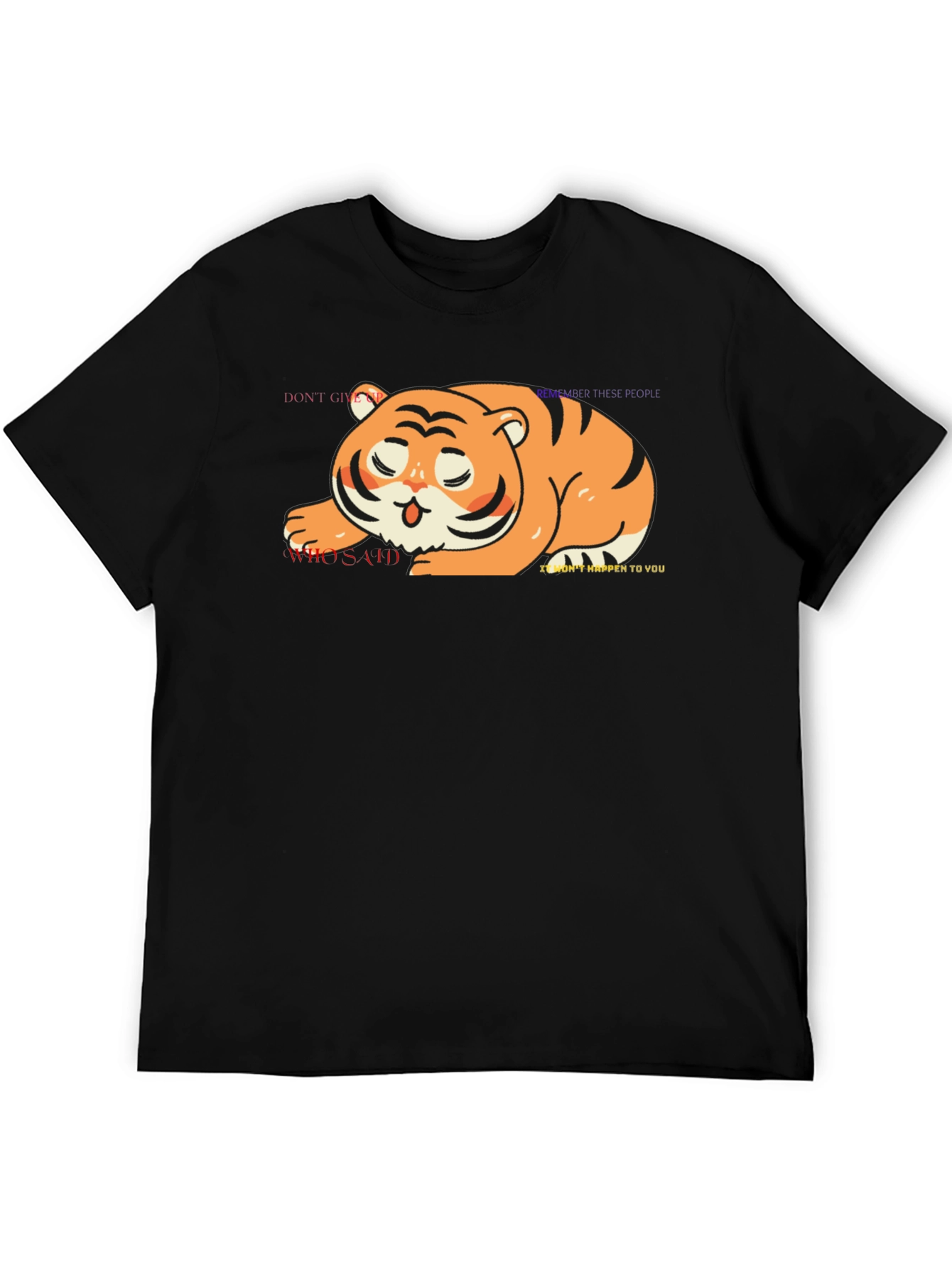 Cute Tiger Graphic Tee - Unisex Black T-Shirt