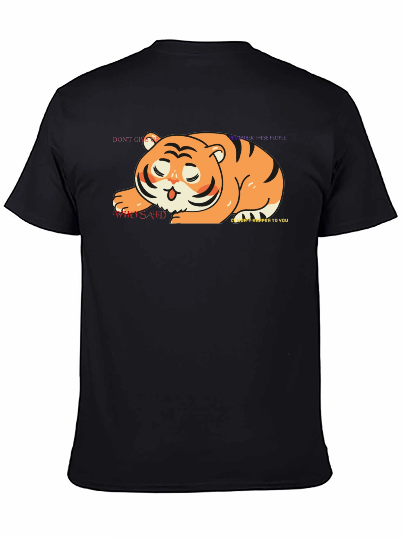 Cute Tiger Graphic Tee - Unisex Black T-Shirt