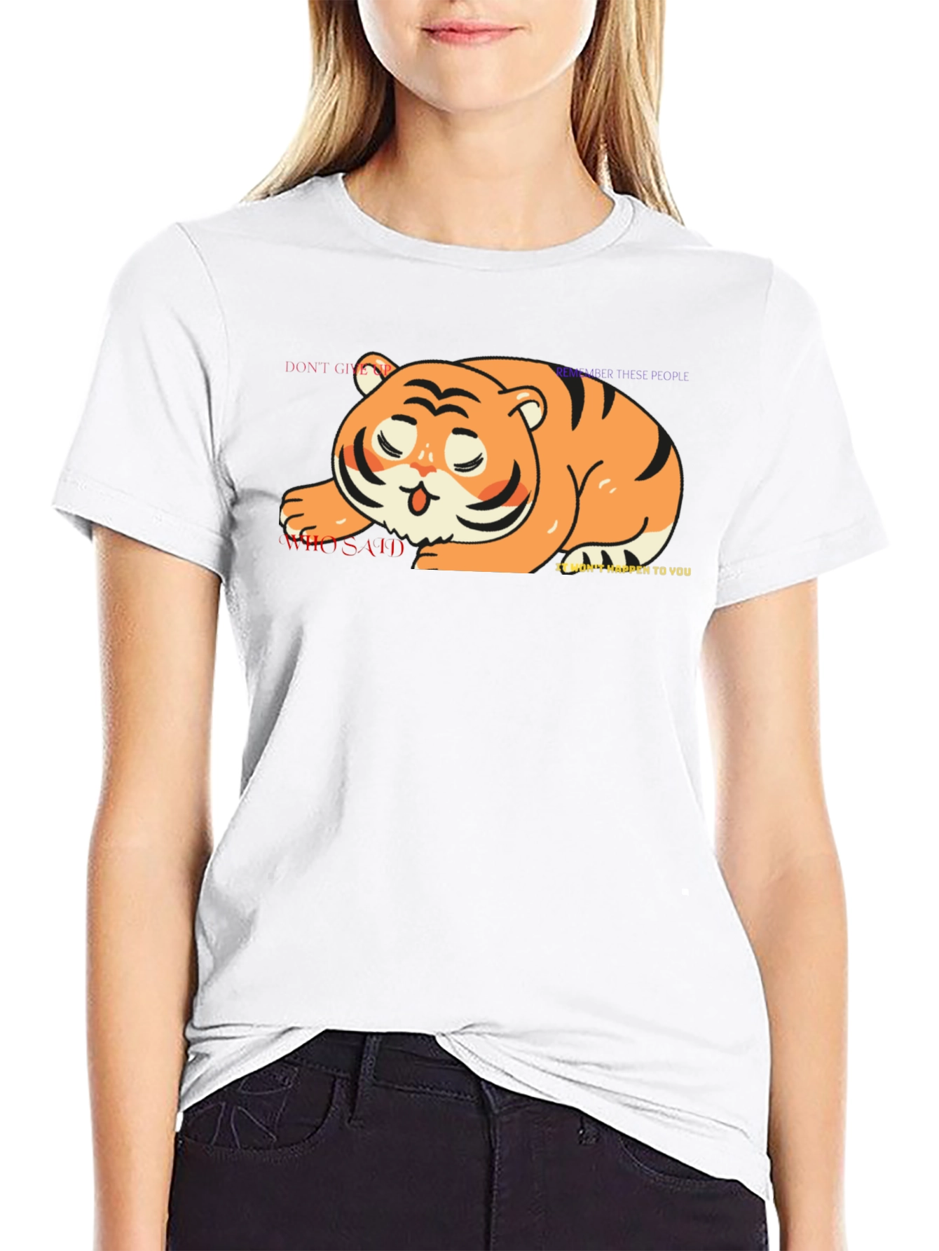 Cute Tiger Graphic Tee - Unisex Black T-Shirt