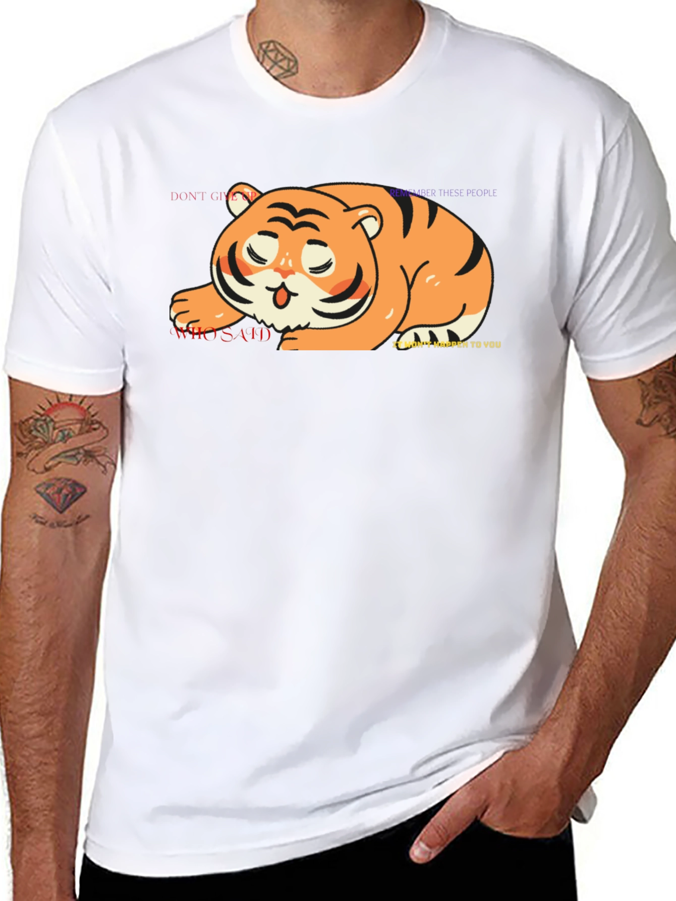 Cute Tiger Graphic Tee - Unisex Black T-Shirt