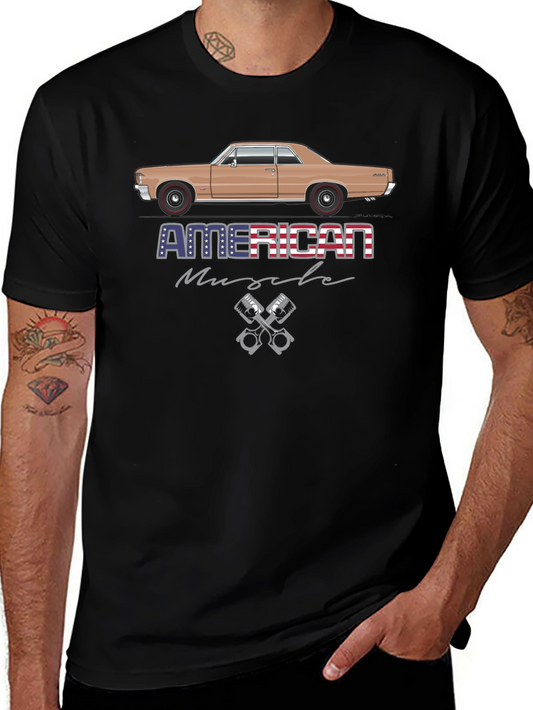 American Muscle Car Graphic Black T-Shirt