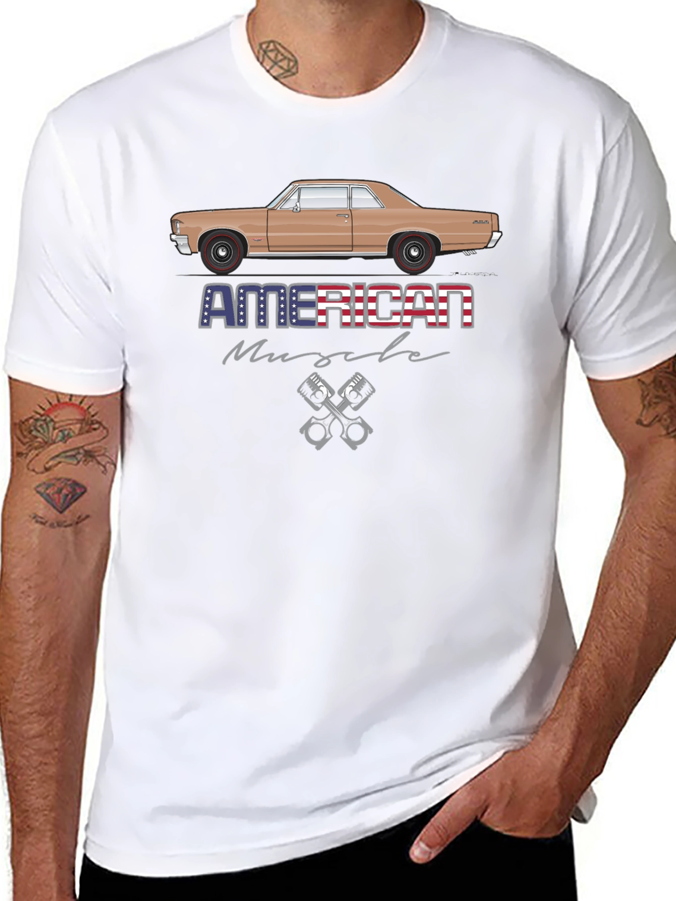 American Muscle Car Graphic Black T-Shirt