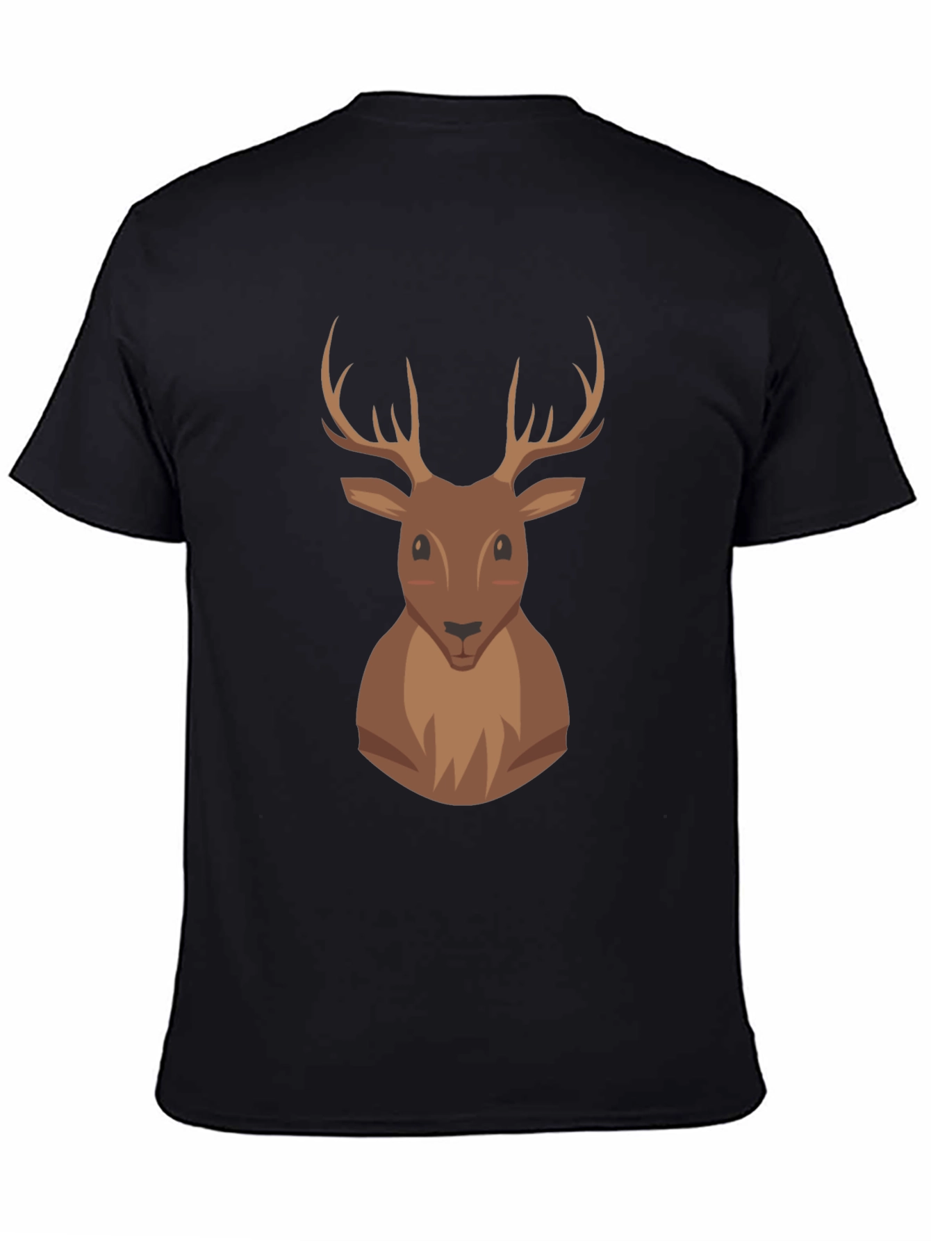 Deer Graphic Print Black T-Shirt
