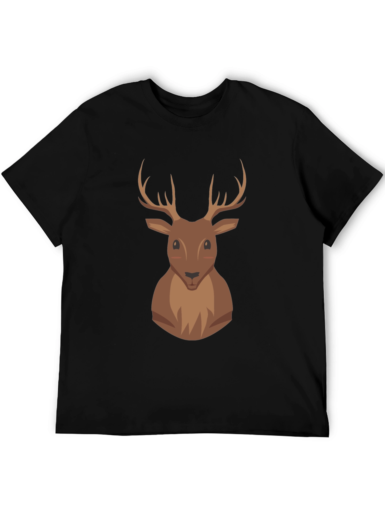 Deer Graphic Print Black T-Shirt