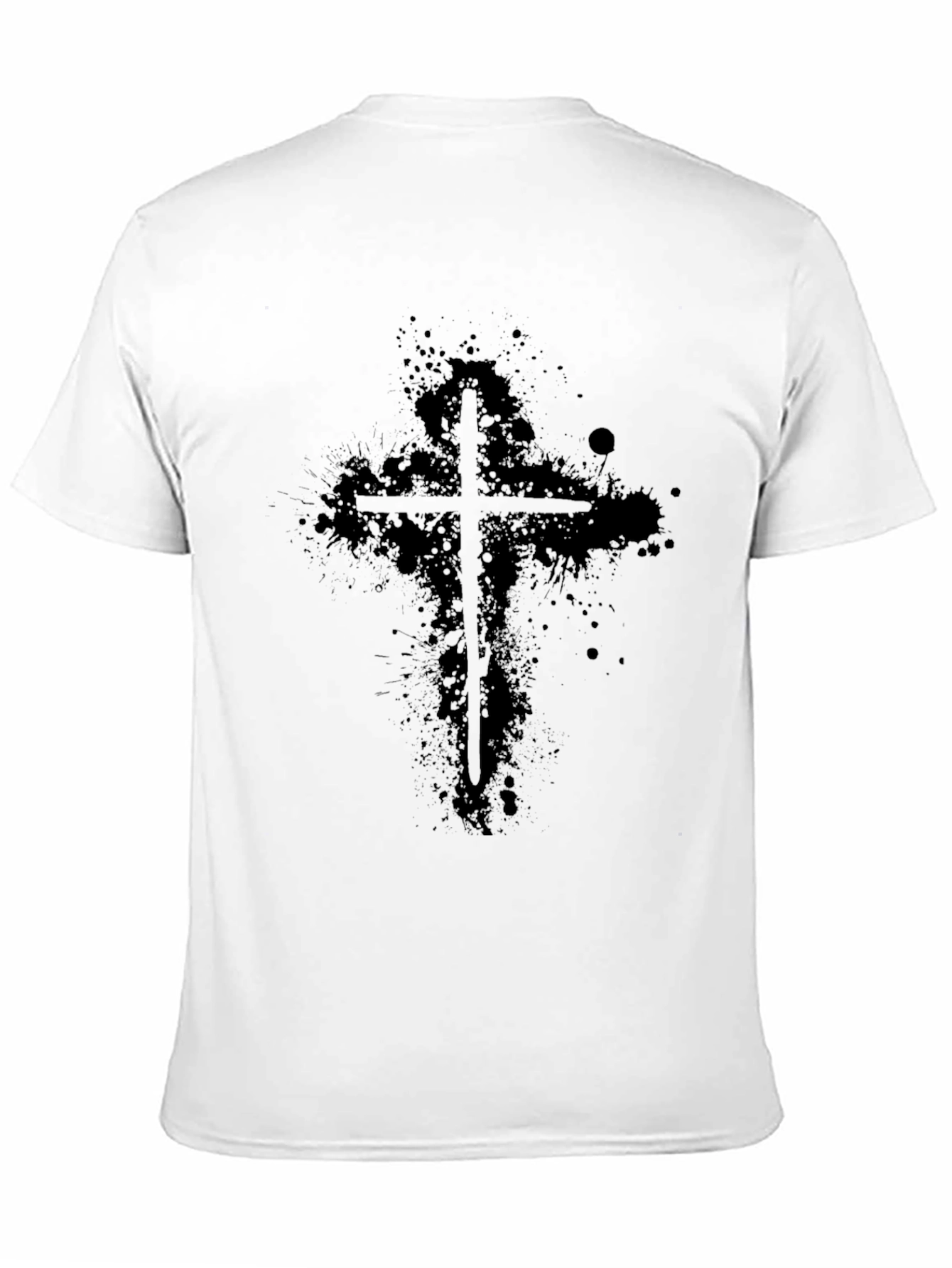 Grunge Cross Graphic Black T-Shirt