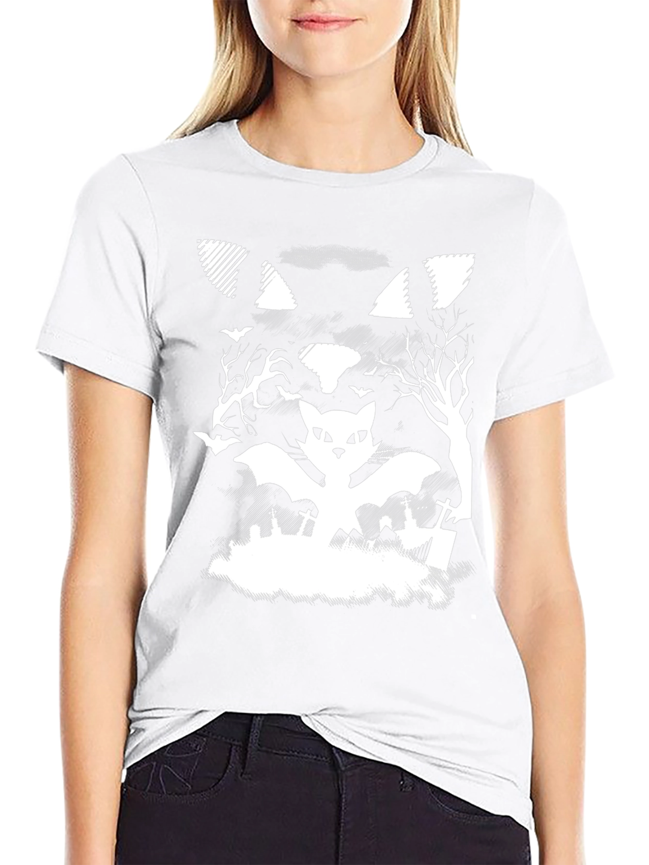 Halloween Cat Bat T-Shirt