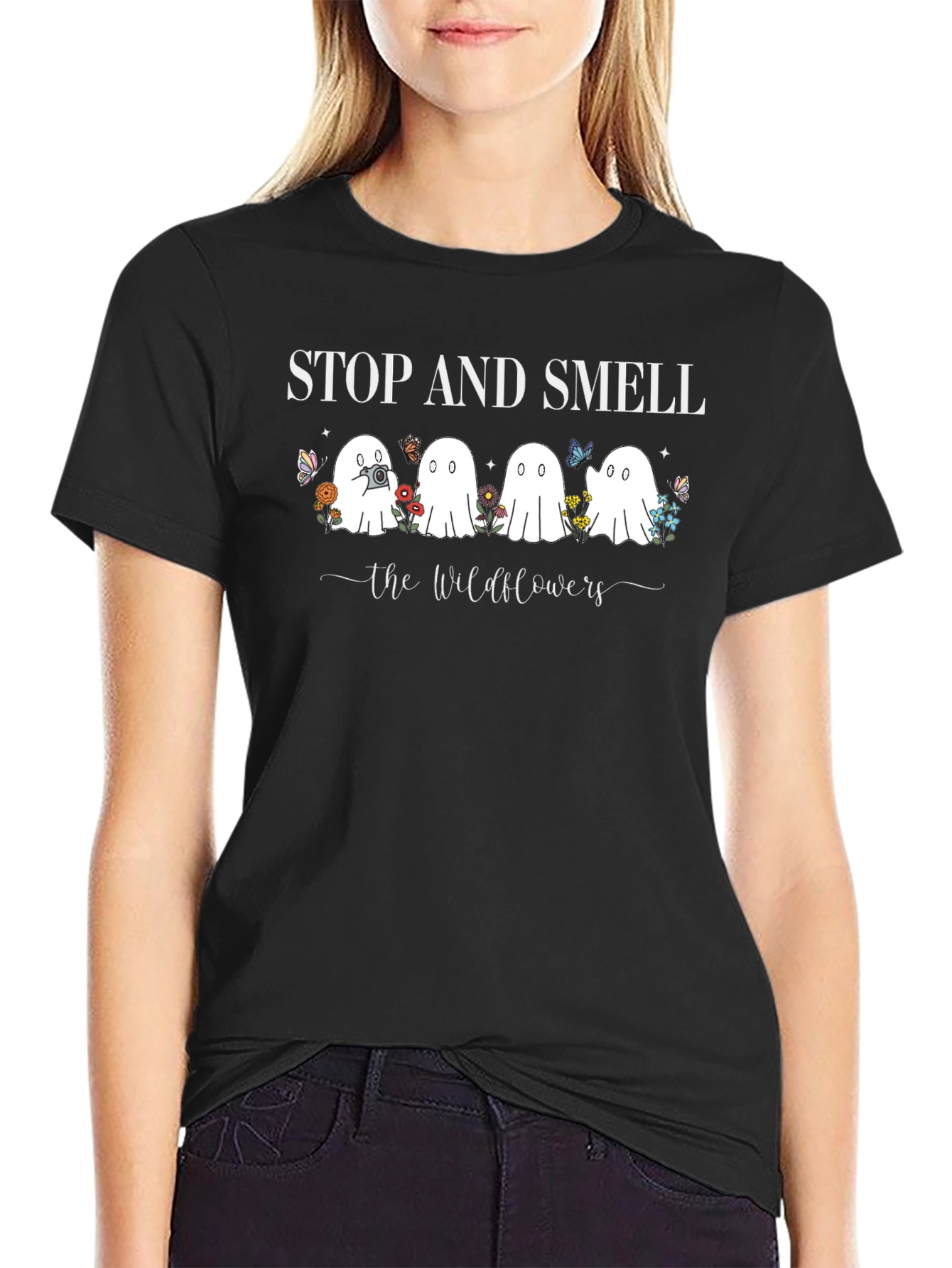 Stop and Smell the Wildflowers Ghost T-Shirt