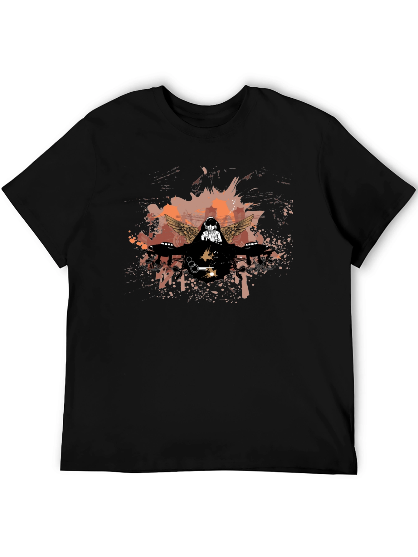 Edgy Graphic Print Black T-Shirt