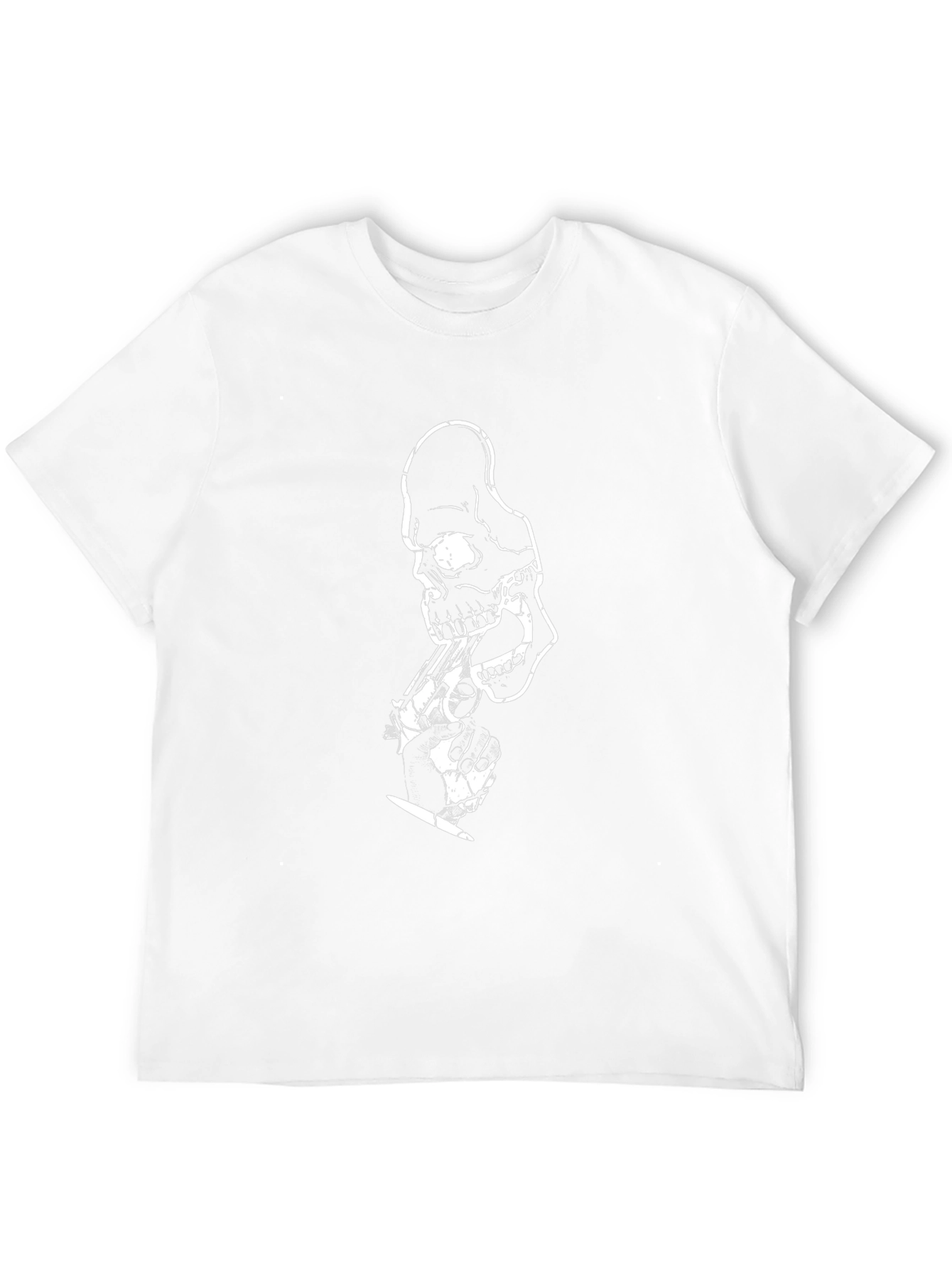 Skull & Roses Graphic Tee - Black Cotton Blend