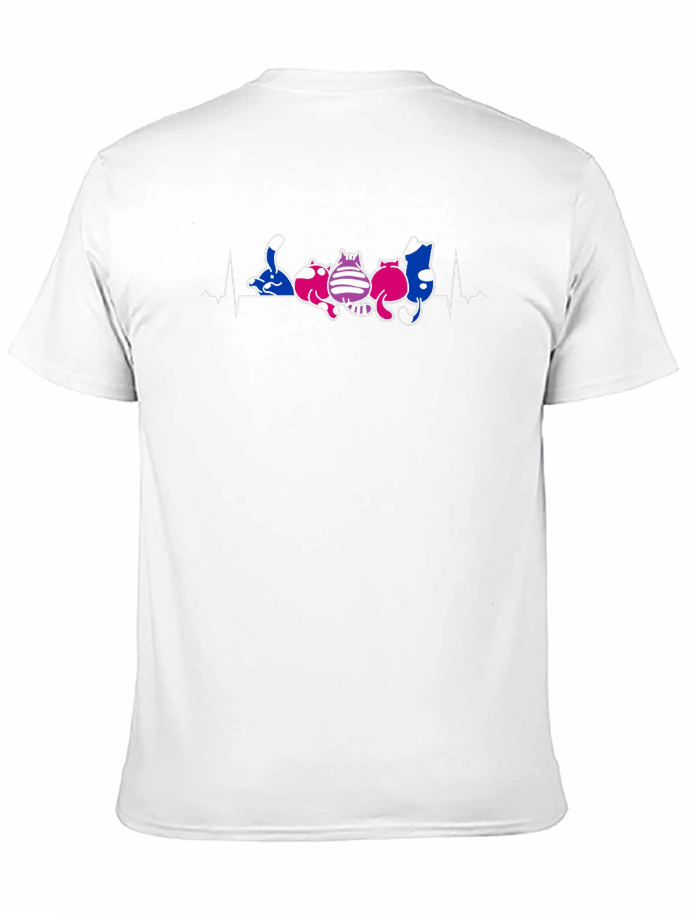 Bi Pride Cat Heartbeat T-Shirt