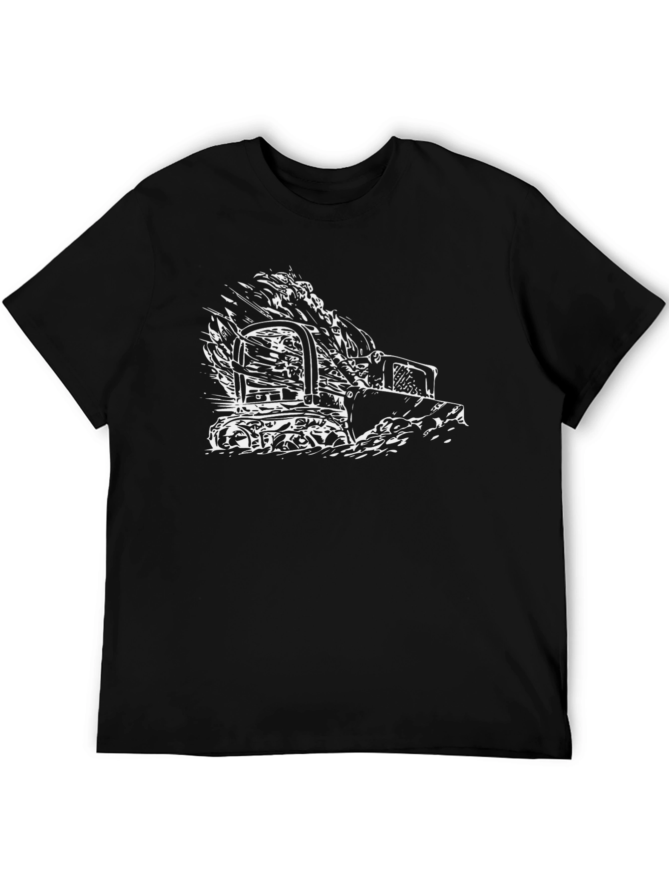 Bulldozer Graphic Tee - Black Cotton