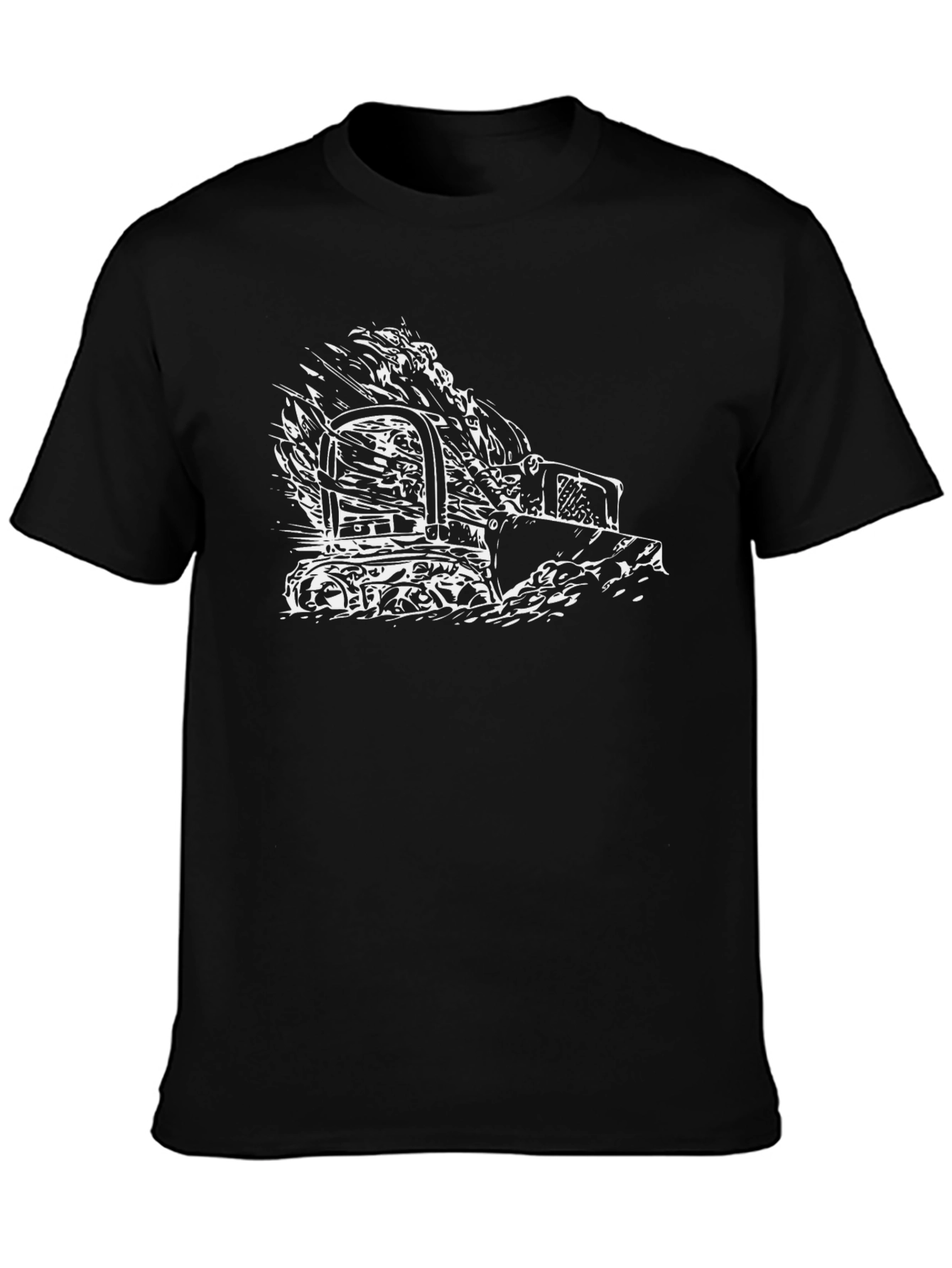 Bulldozer Graphic Tee - Black Cotton