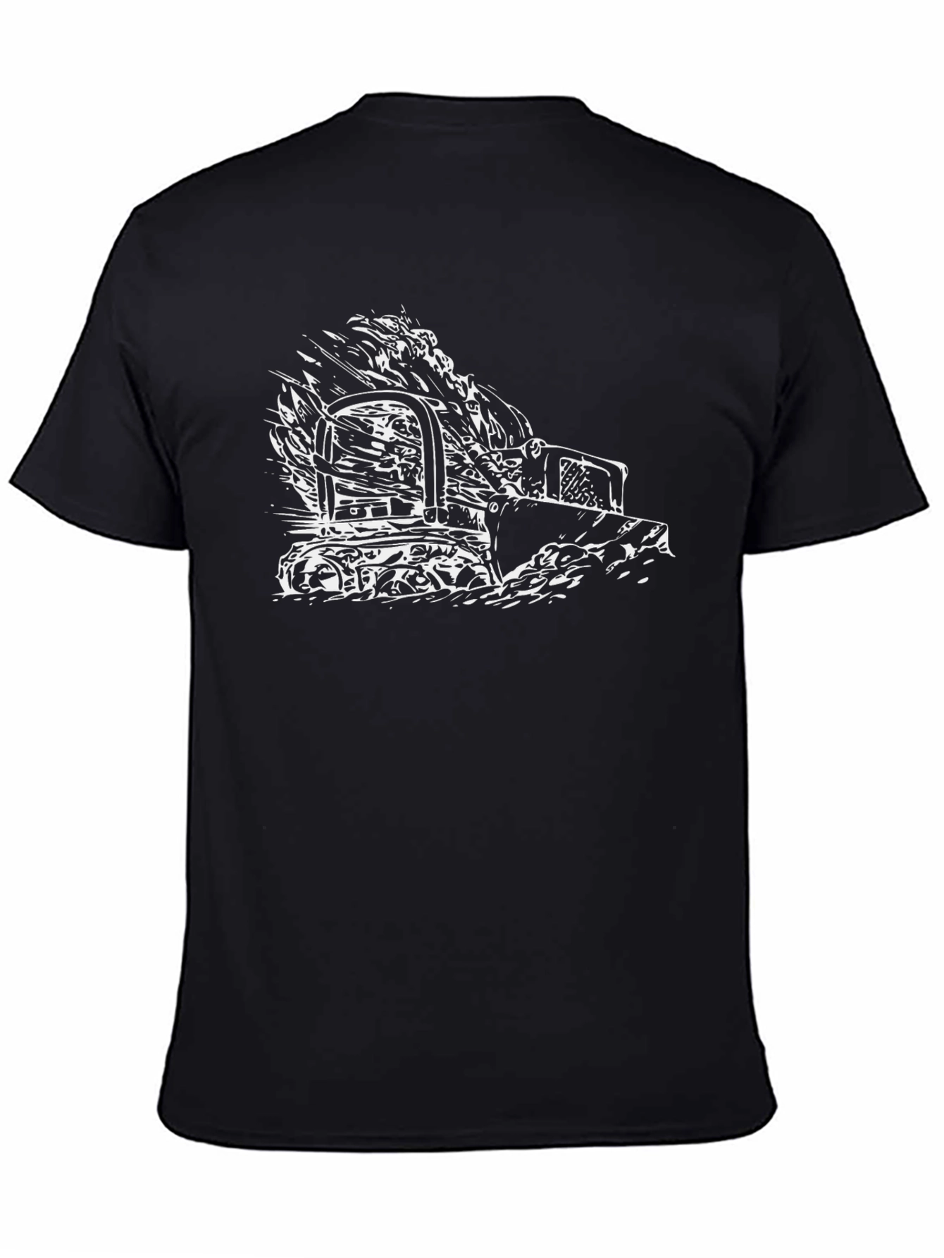 Bulldozer Graphic Tee - Black Cotton