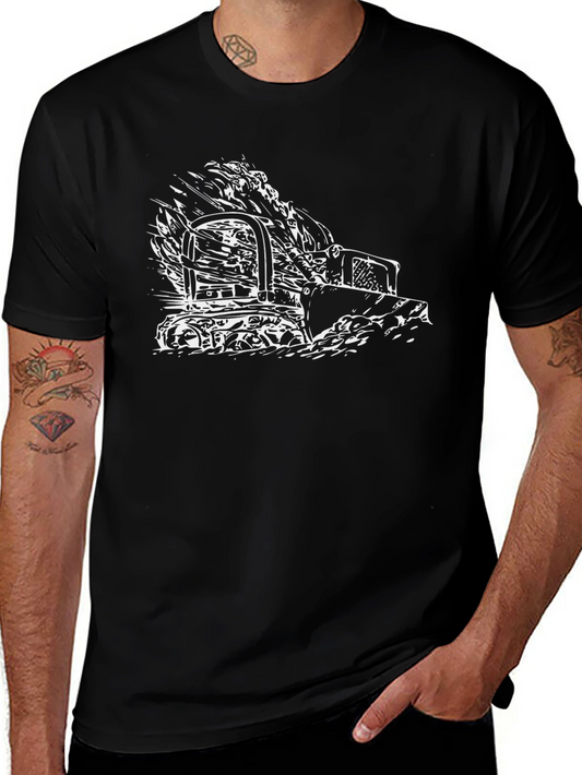Bulldozer Graphic Tee - Black Cotton