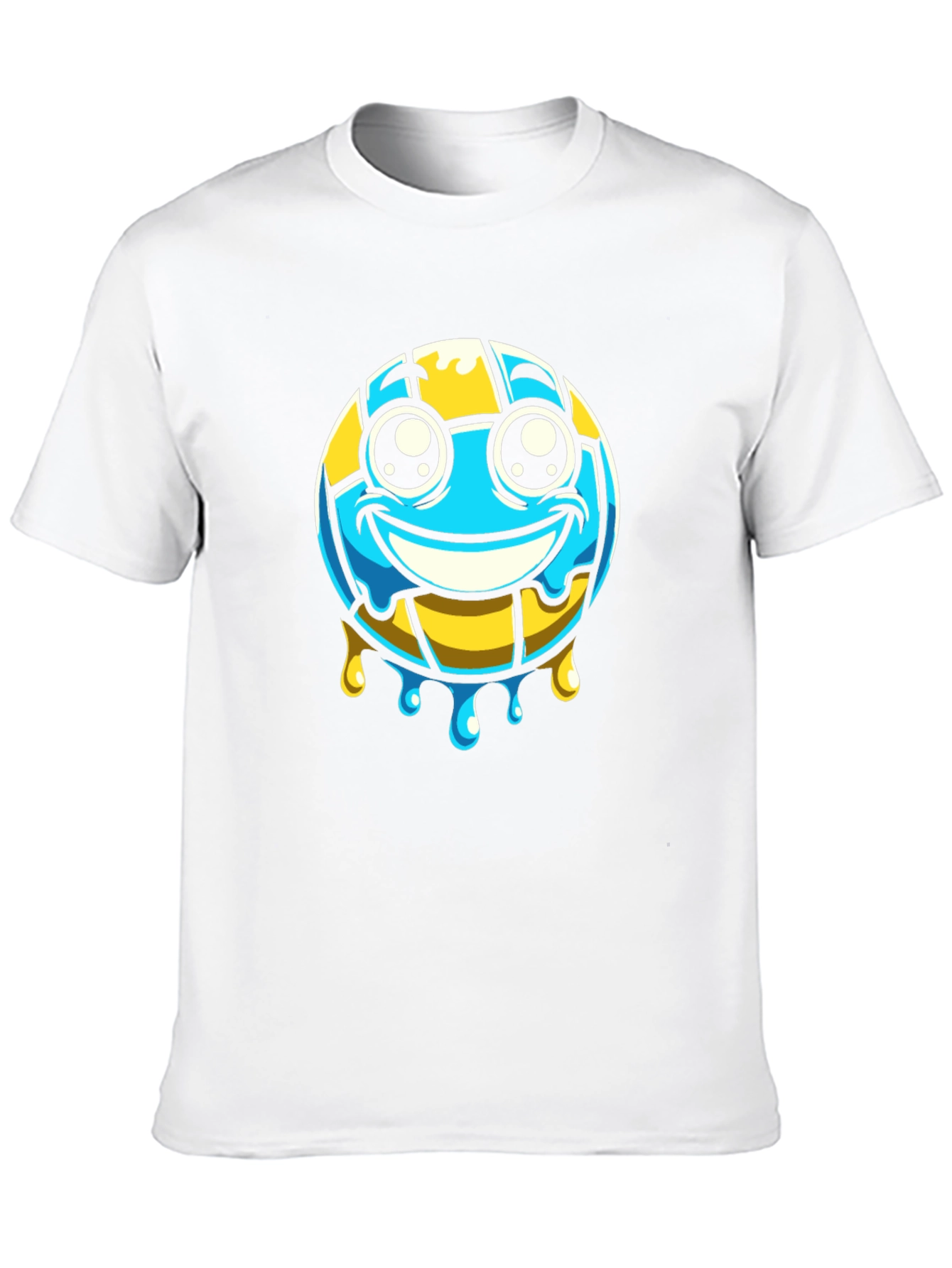 Volleyball Smiley Face Graphic T-Shirt - Black
