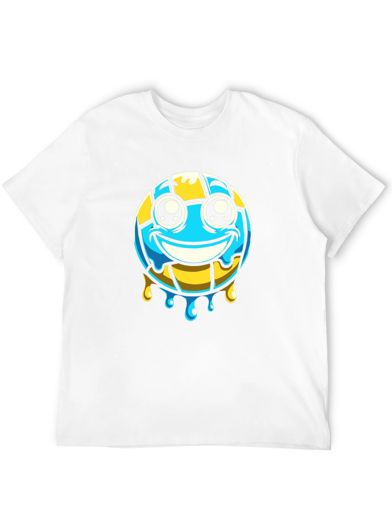 Volleyball Smiley Face Graphic T-Shirt - Black