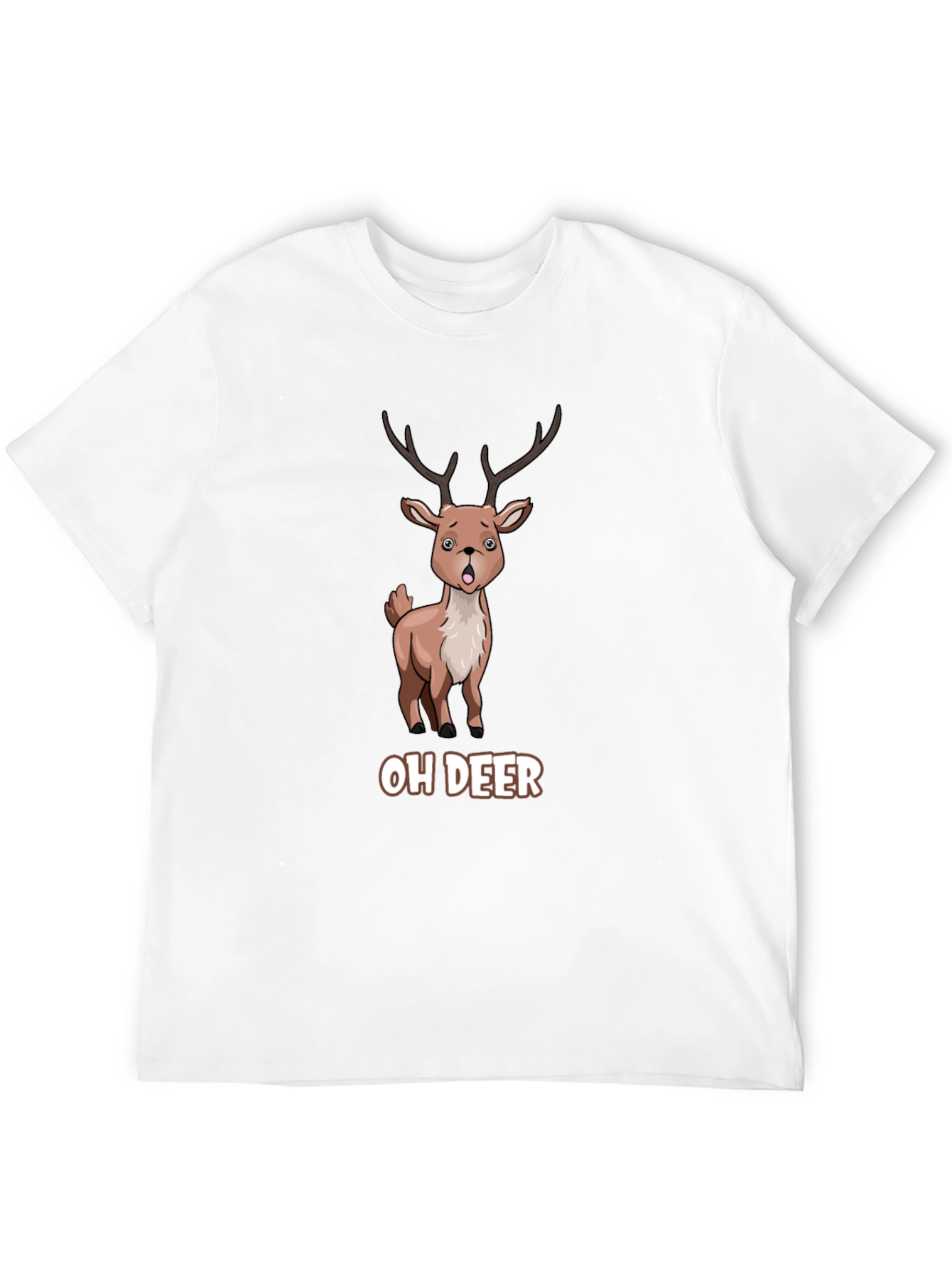 Oh Deer Funny Cartoon Graphic T-Shirt