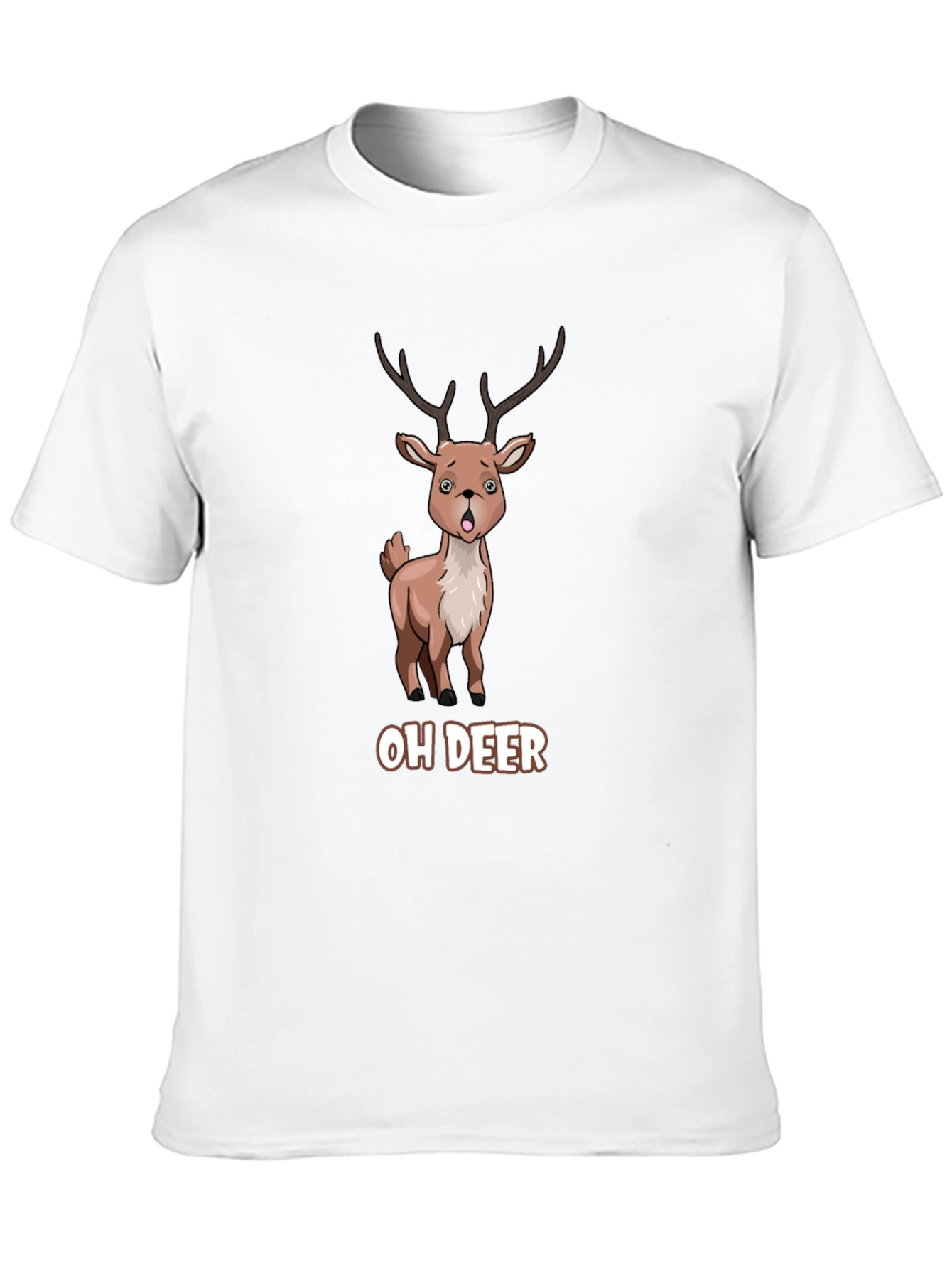 Oh Deer Funny Cartoon Graphic T-Shirt
