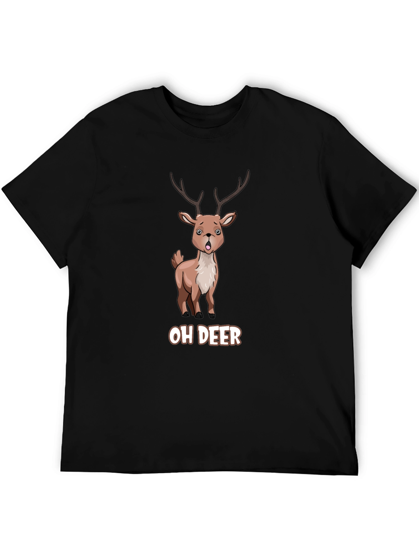 Oh Deer Funny Cartoon Graphic T-Shirt